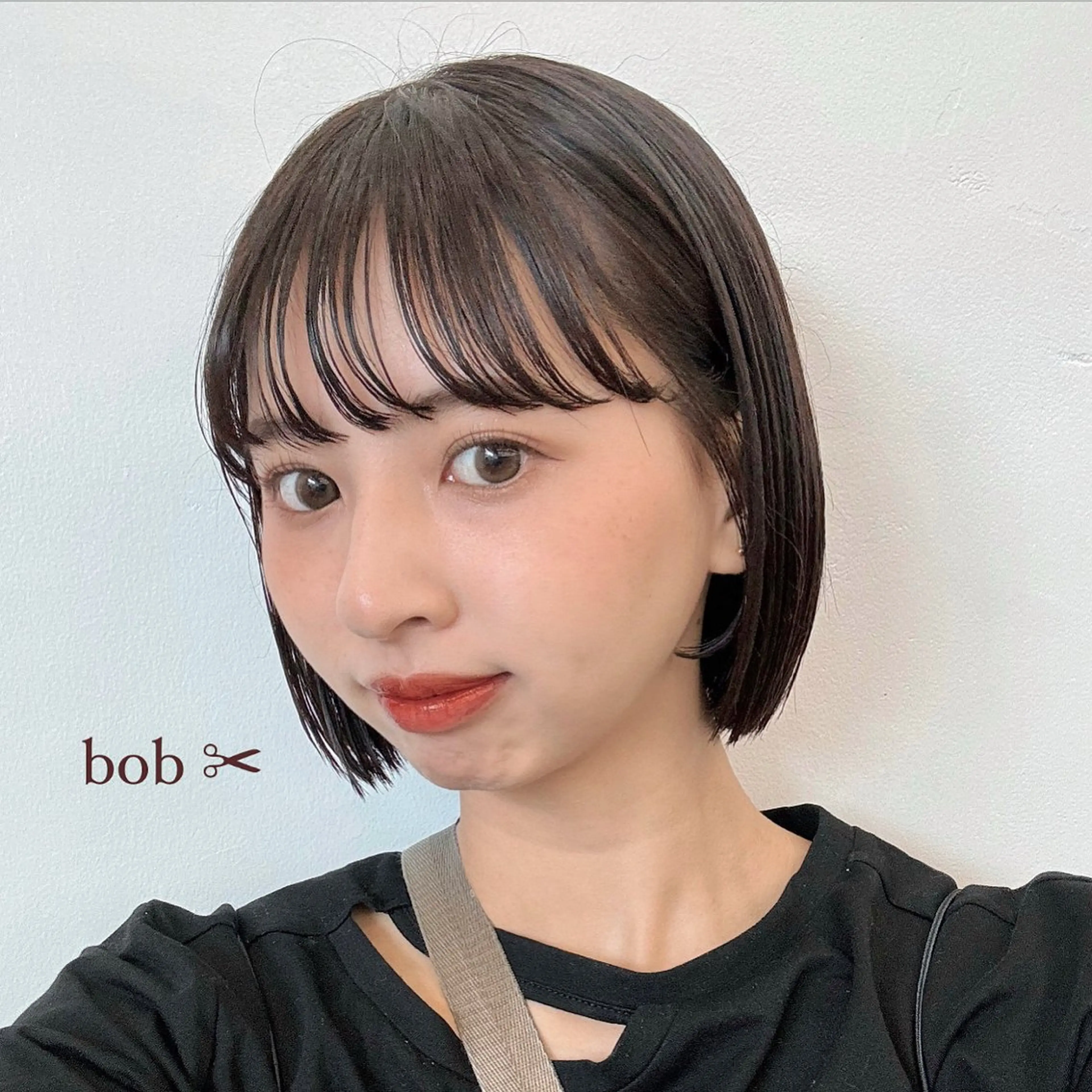 ショート カラー ヘアアレンジ 黒髪 ボブ 🌱ボブ/レイヤー/ ベージュ/あやみ✨のヘアスタイル