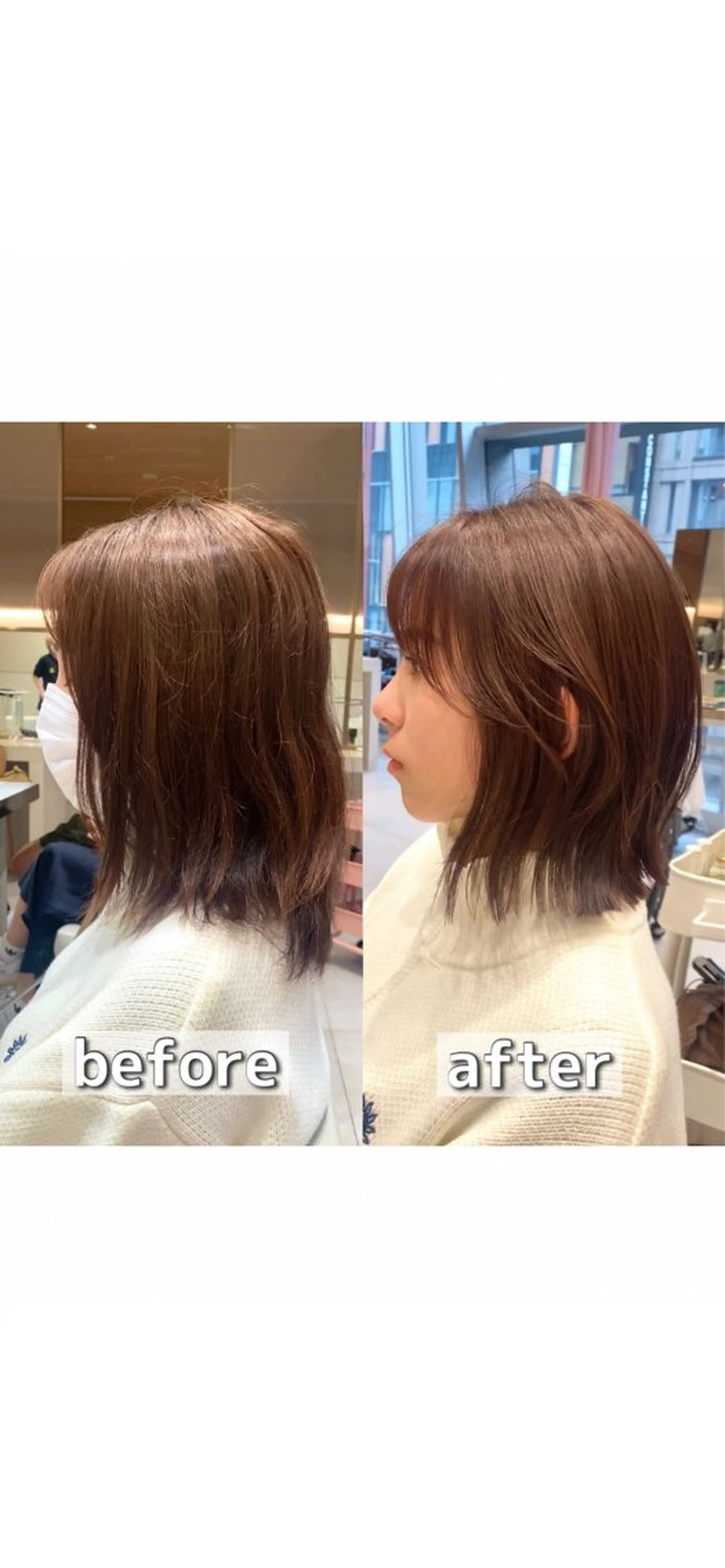 ミディアム カラー パーマ ヘアアレンジ ボブレイヤー ブラウンカラー グレージュ パープルカラー パープルブラウン カット ヘアカラー トリートメント ヘアセット 小野寺瑞希 /最小顔カットのヘアスタイル