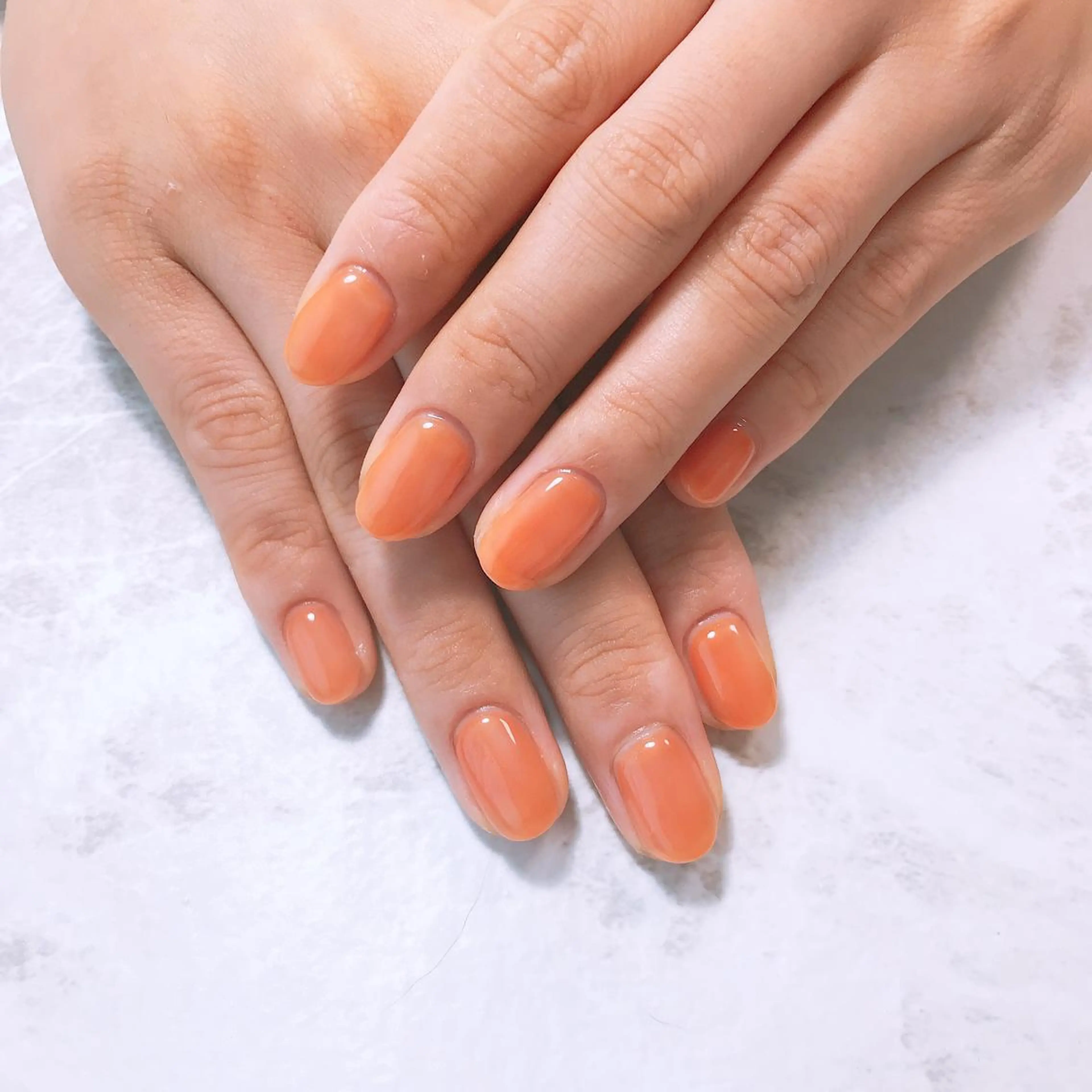 ネイル ワンカラーネイル オレンジ sereha nailのネイルデザイン