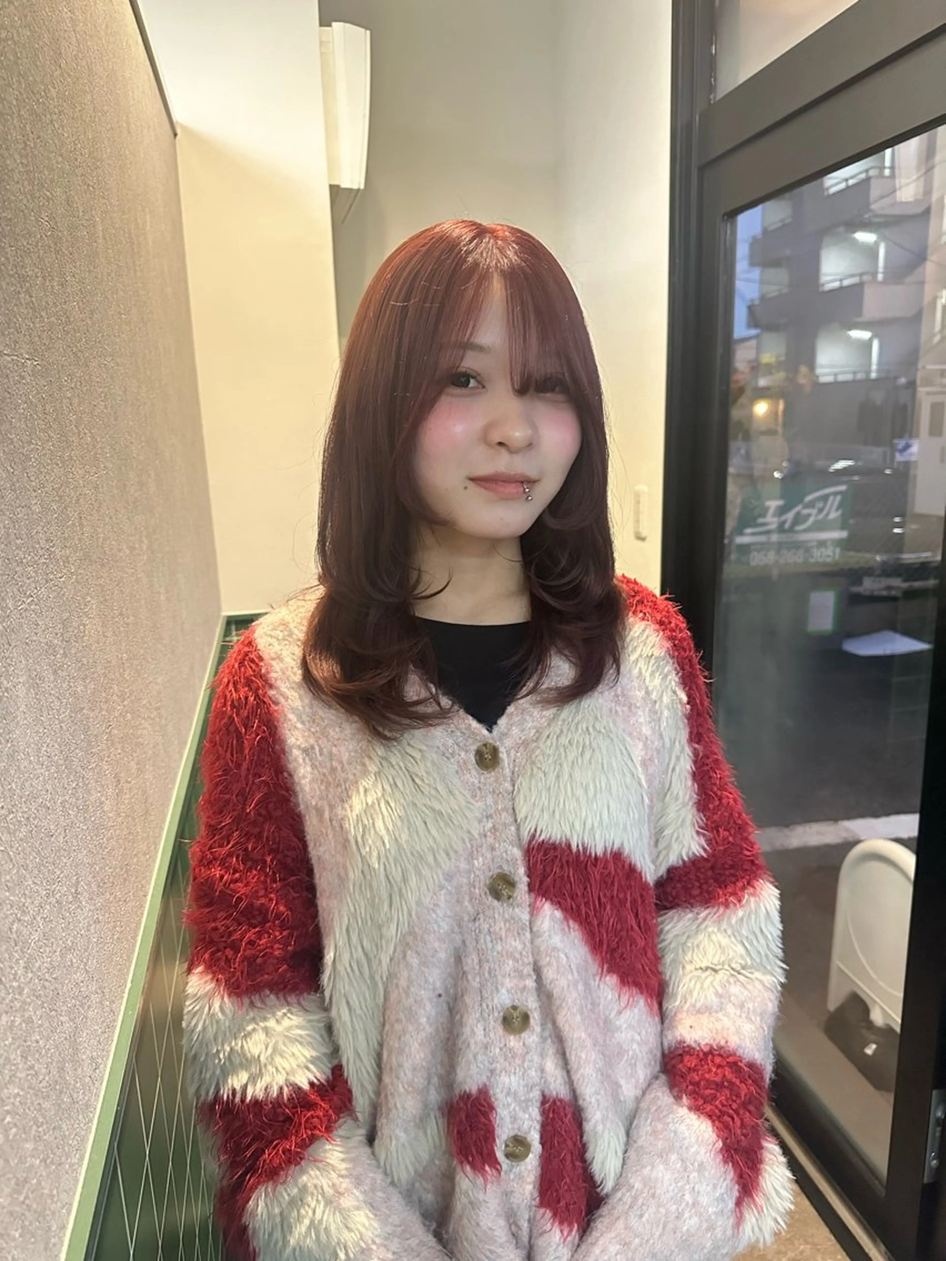 ミディアム ピンクラベンダー ヘアカラー 1月限定 クーポン◎井口朝香のヘアスタイル