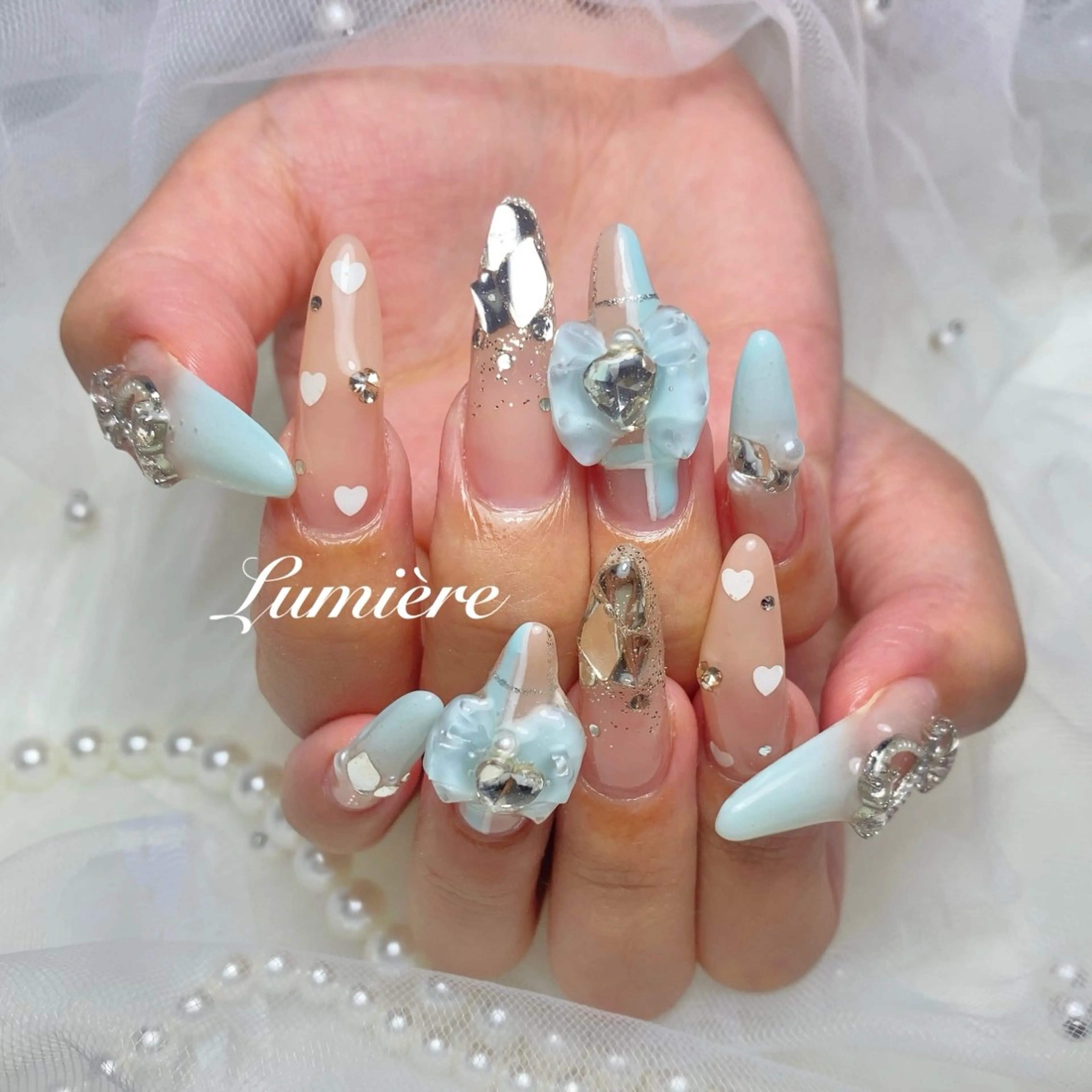 ネイル ロングネイル ハンドネイル Nail salon Lumièreのネイルデザイン