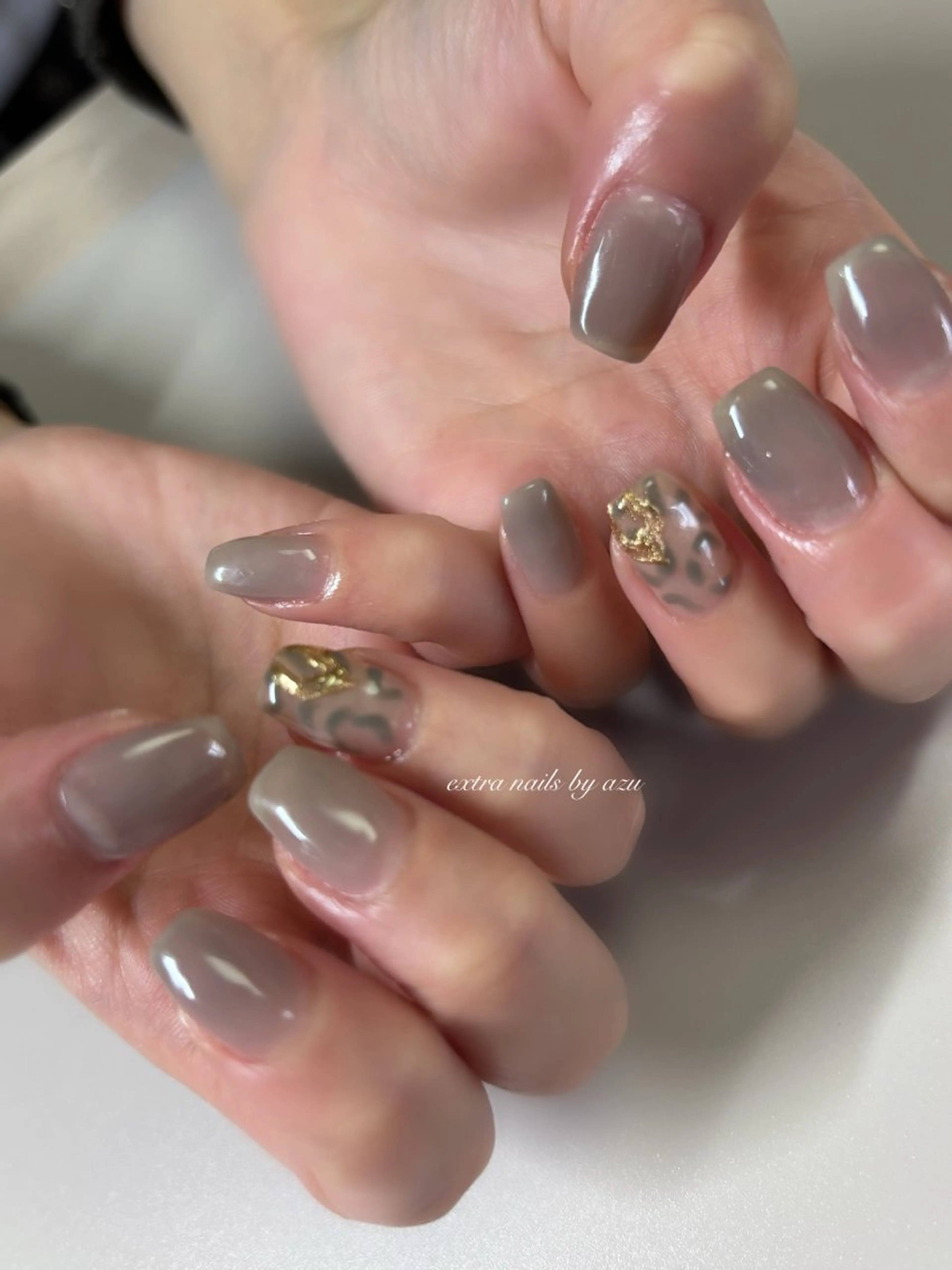 ネイル アニマル柄 ショートネイル ハンドネイル extranails ／lemellaのネイルデザイン