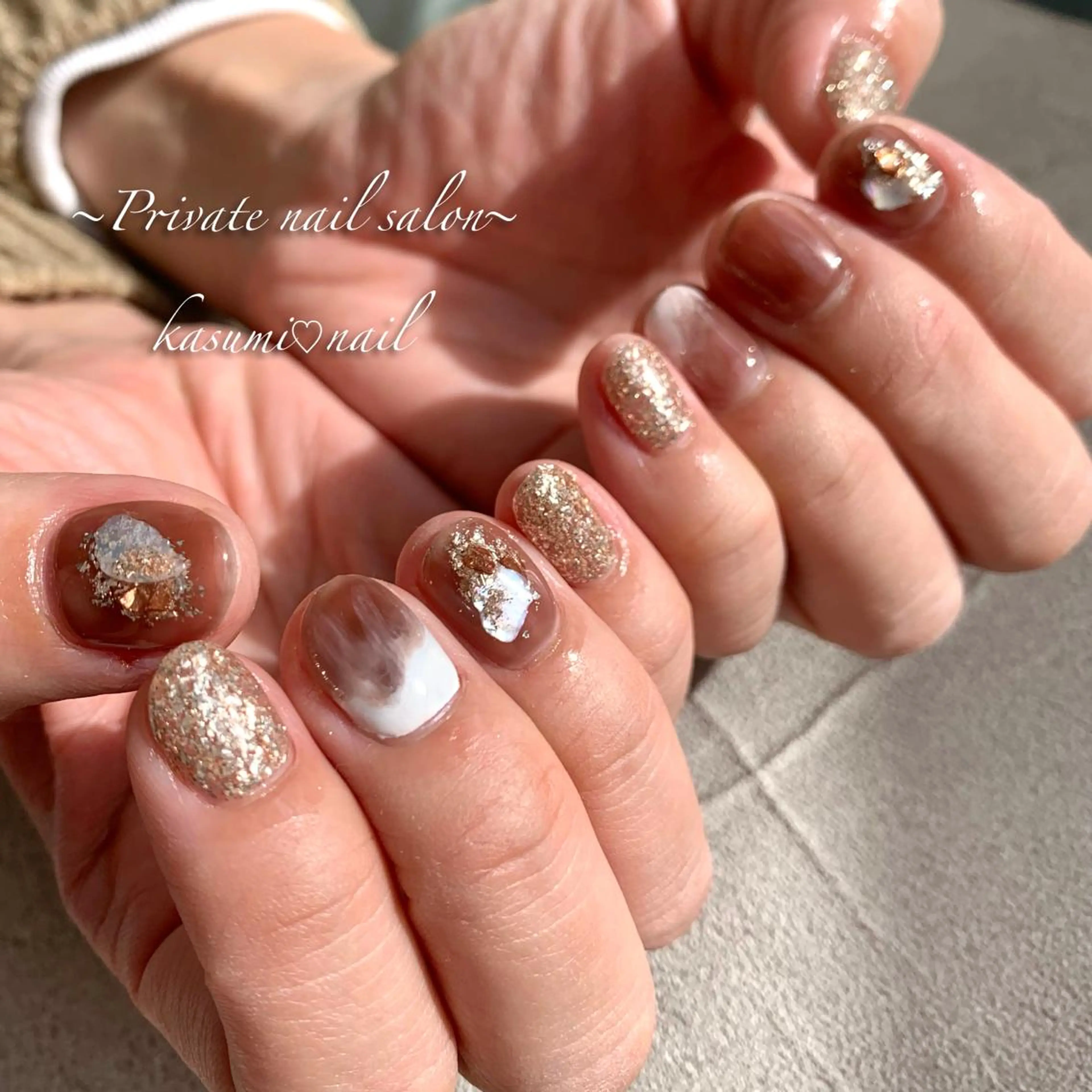 ネイル アートネイル ラメ(グリッター) マグネットネイル ミラーネイル ニュアンスネイル KASUMI♡ Nailのネイルデザイン