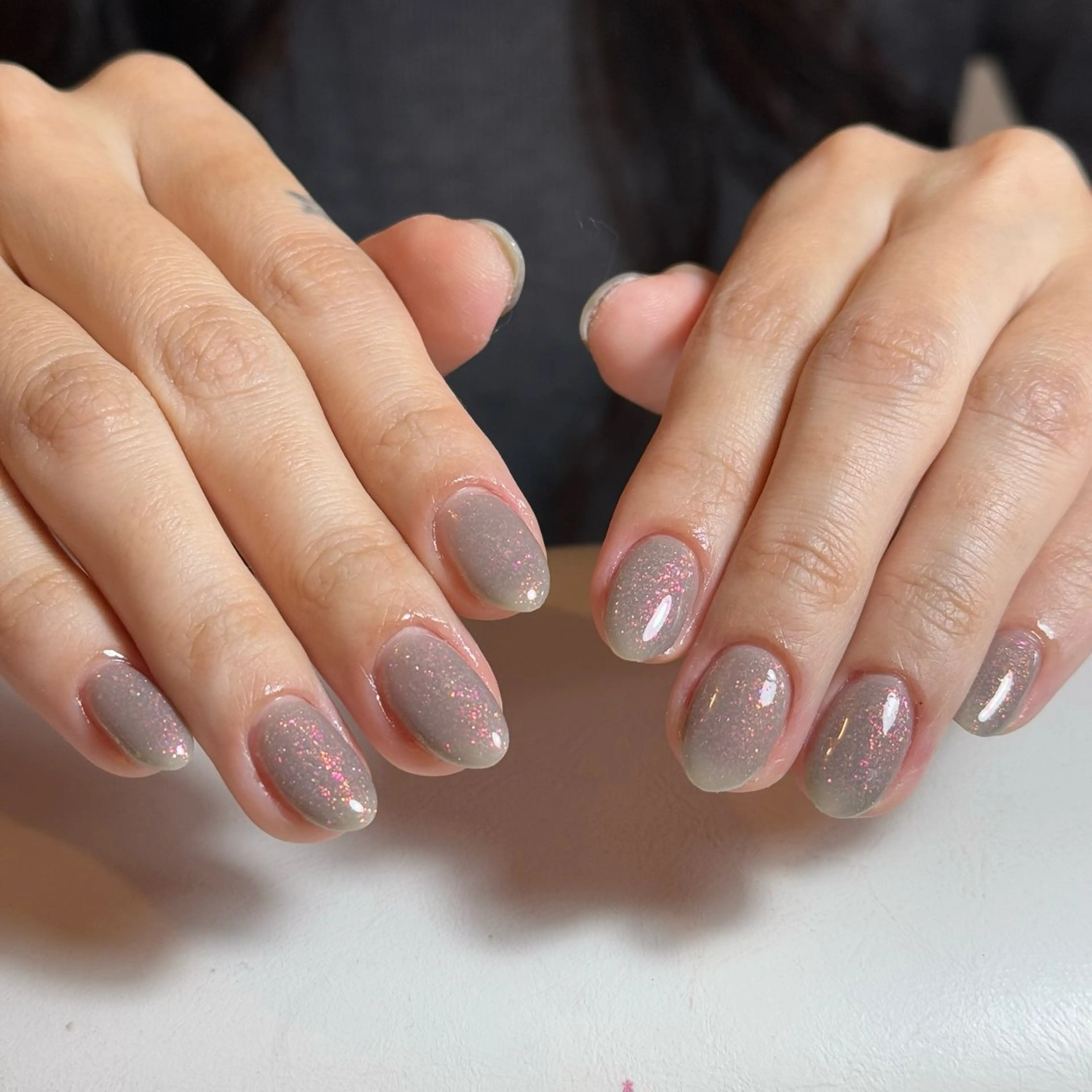 ネイル チークネイル フレンチネイル グラデーション キラキラネイル 韓国ネイル ハンドネイル Risa_ Nailのネイルデザイン