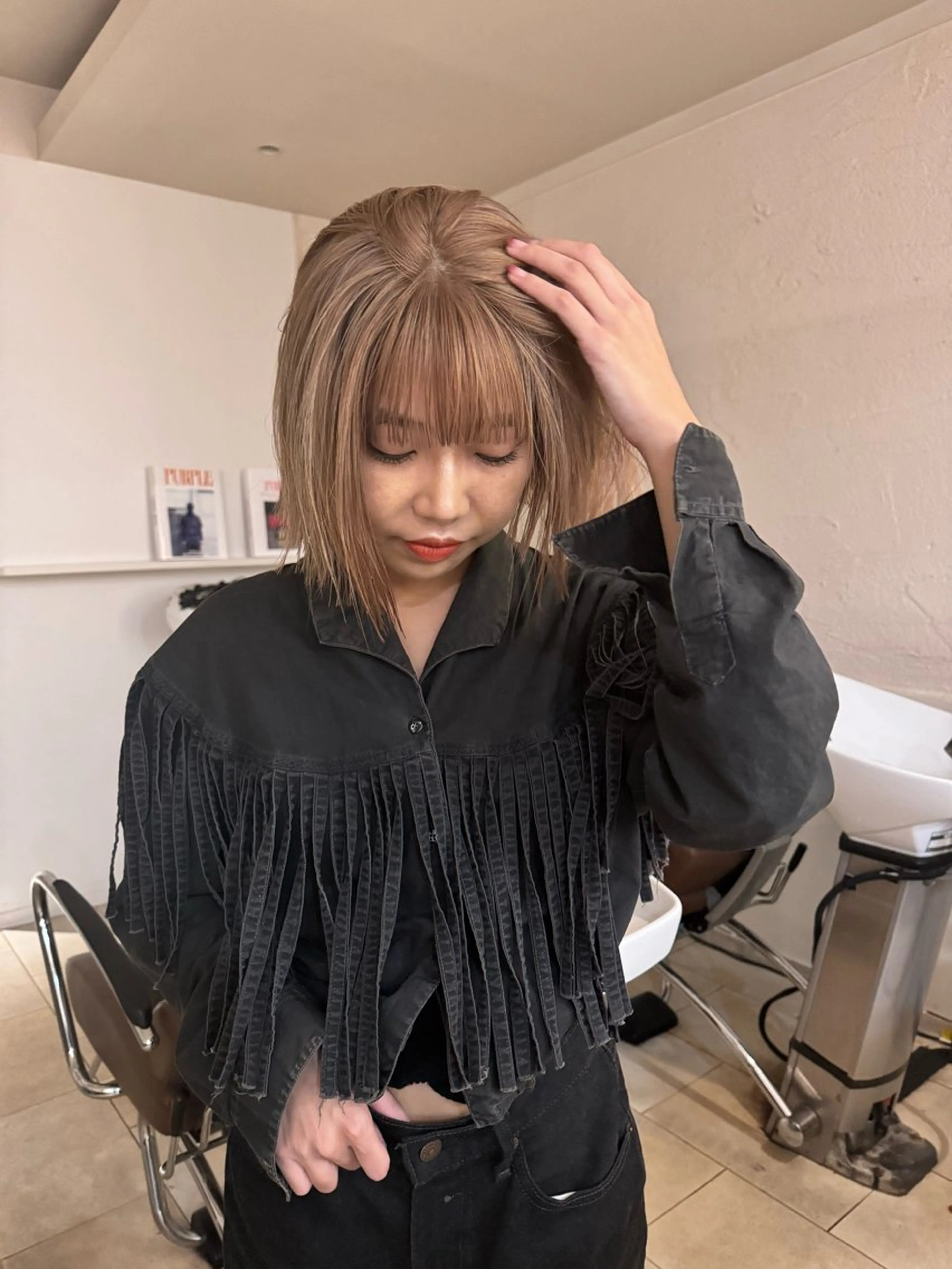 ミディアム カラー カット ヘアカラー 今泉/KAI🦓艶髪 ボブ/ミニボブのヘアスタイル