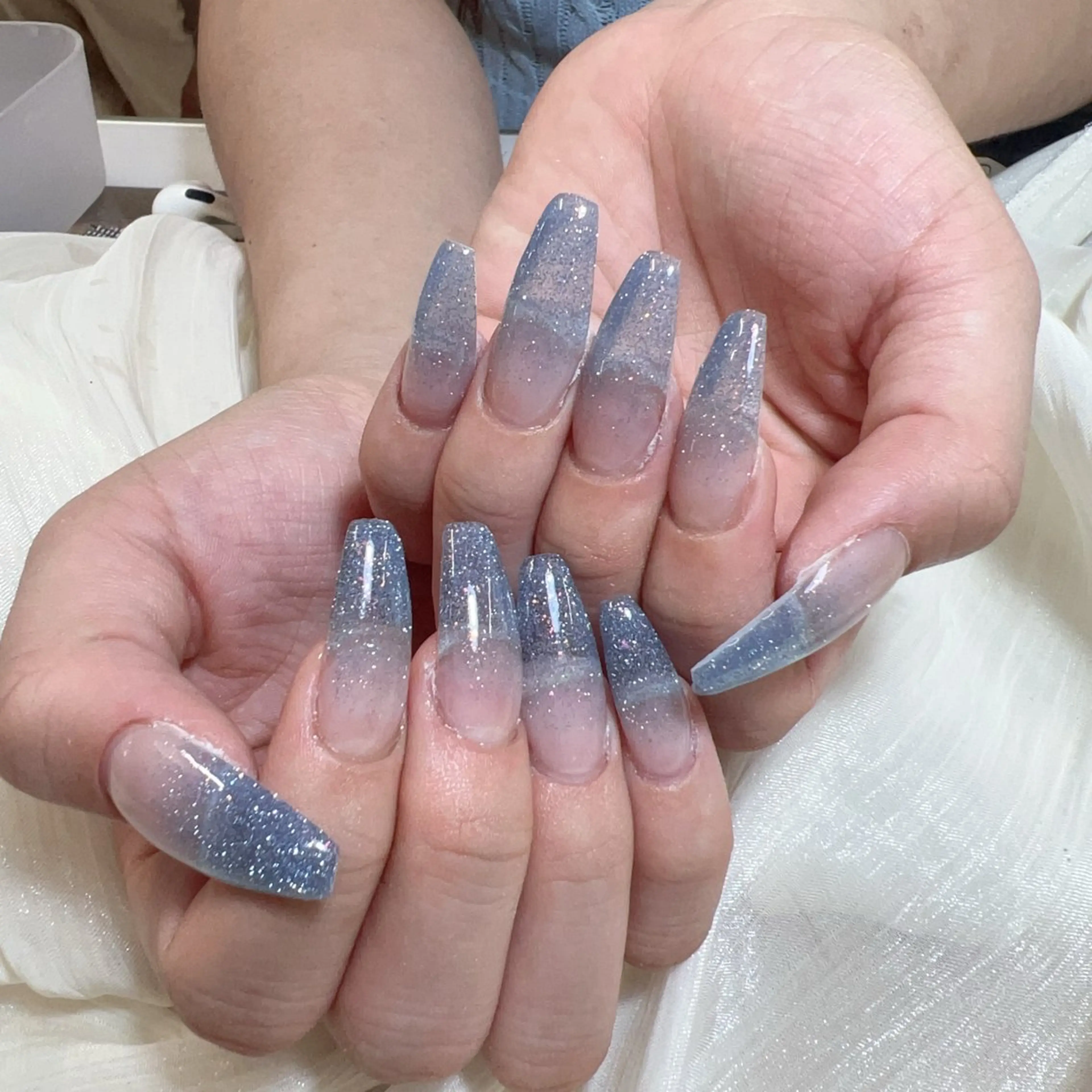 ネイル オーロラネイル ガーリー ハート 韓国ネイル マグネットネイル ハンドネイル 🎀 Lemode ワンホンネイル🎀のネイルデザイン