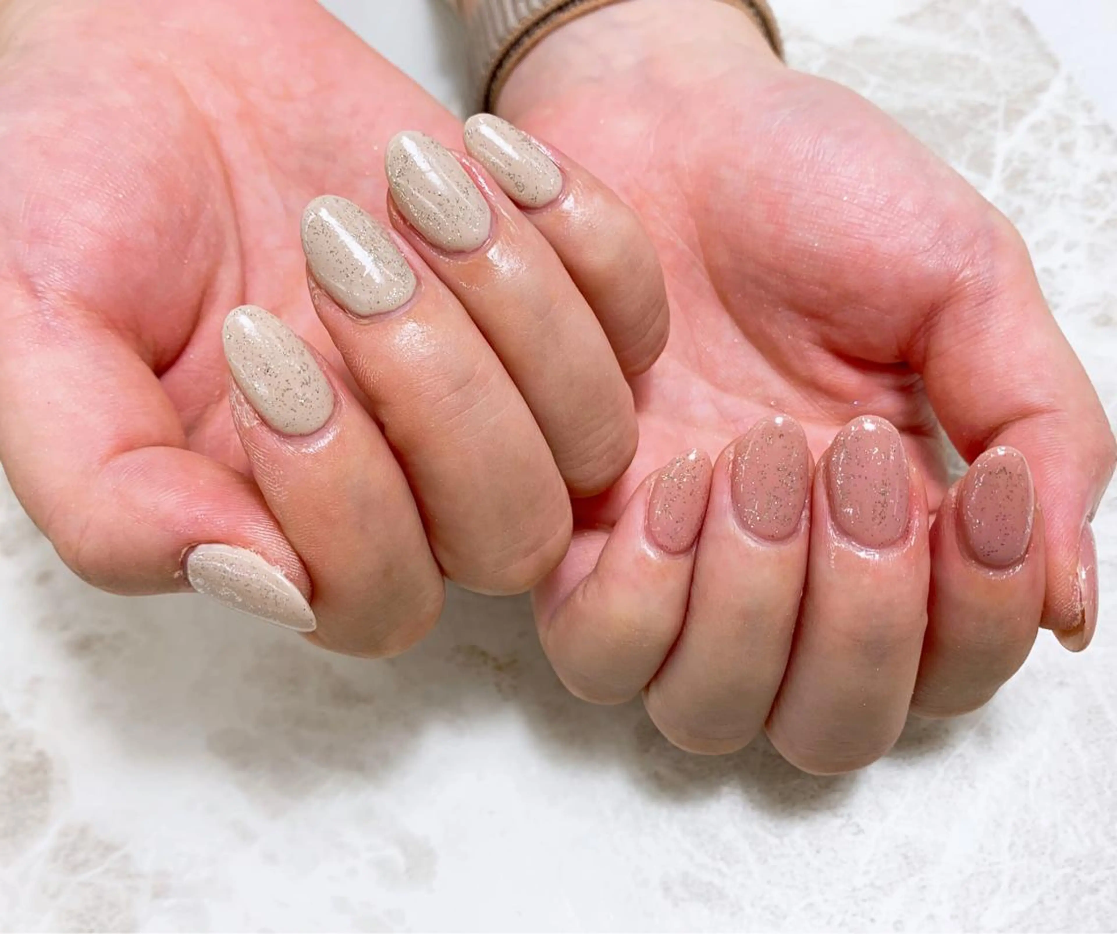 ネイル アートネイル ラメ(グリッター) ⭐︎休業中の練習⭐︎ JNA認定講師髙橋のネイルデザイン