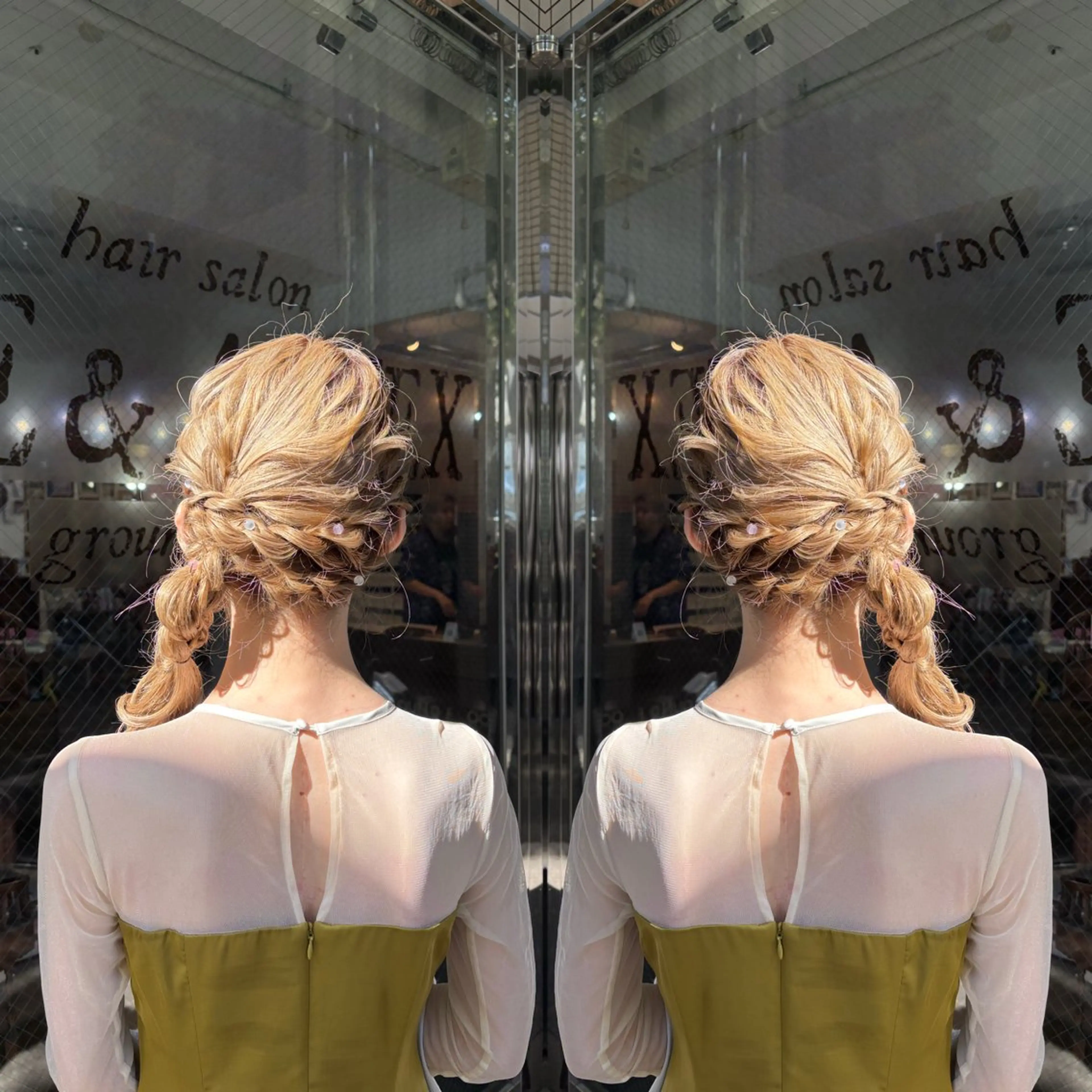 セミロング ヘアアレンジ ☻モエカ/ハイトーン アレンジ☻のヘアスタイル