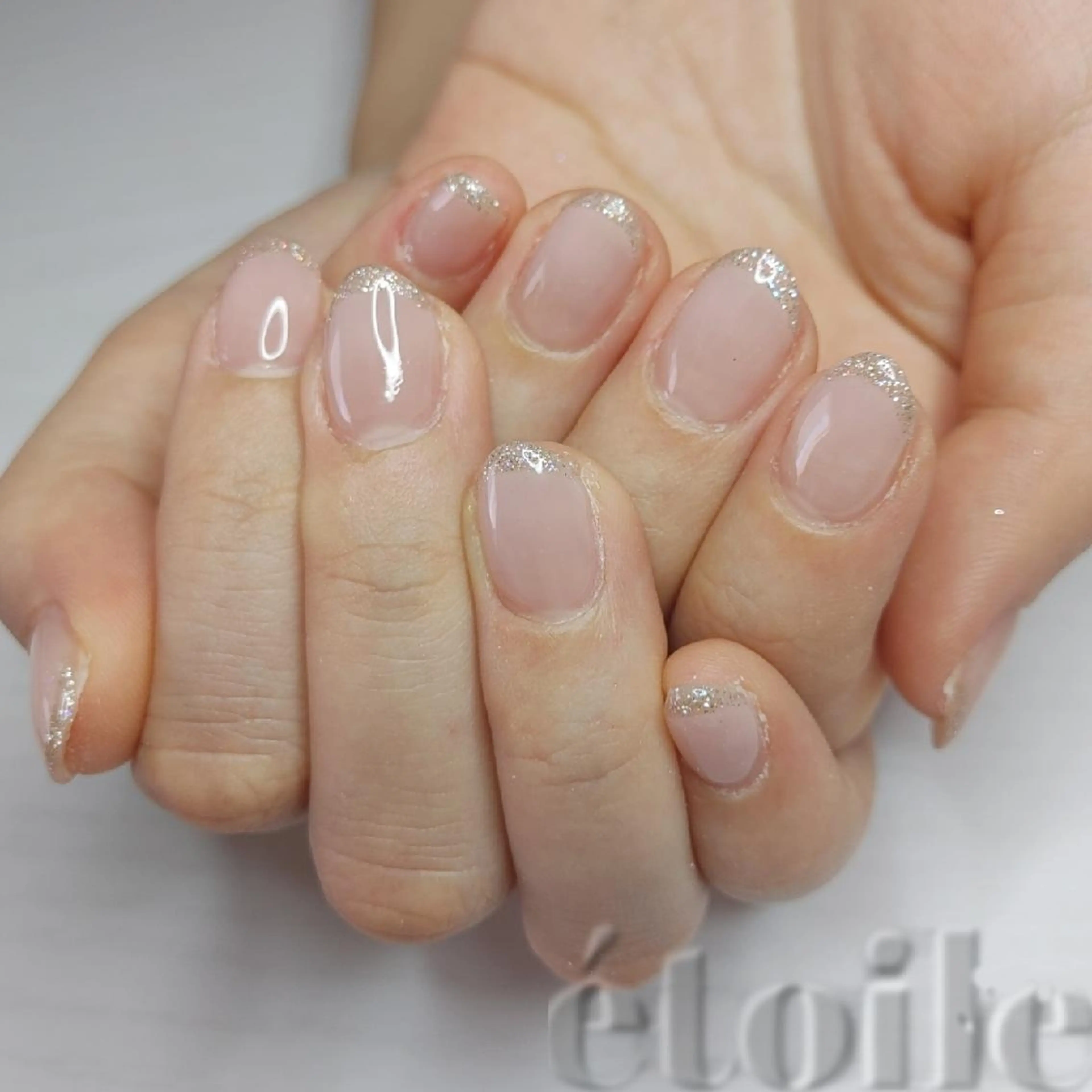 ネイル フレンチネイル ラメ(グリッター) étoile(エトワール)所属・山田 可愛のネイルデザイン