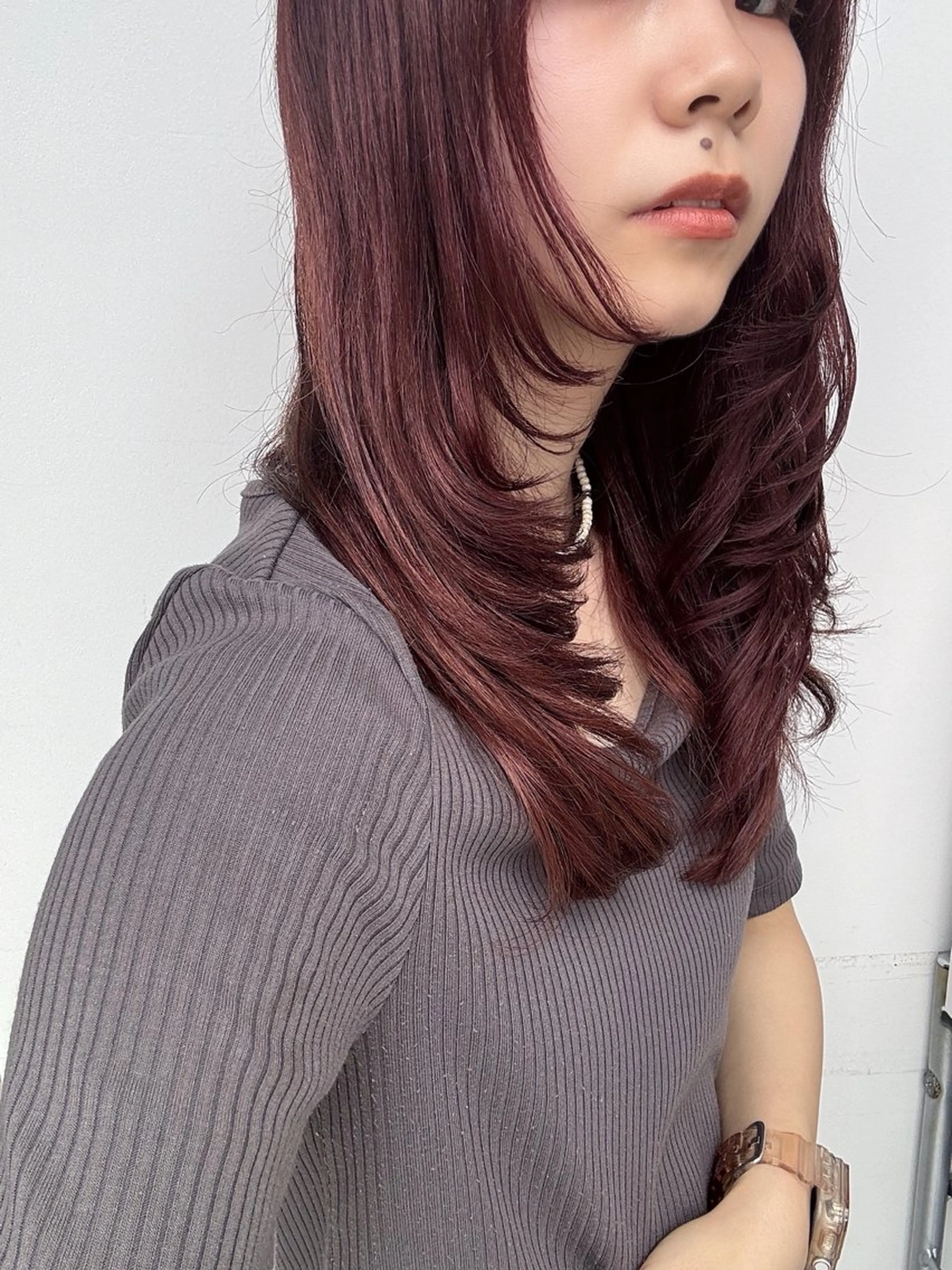 カラー カシス カット ヘアカラー ボブ/ミディアム 親しみやすさ/さくらのヘアスタイル