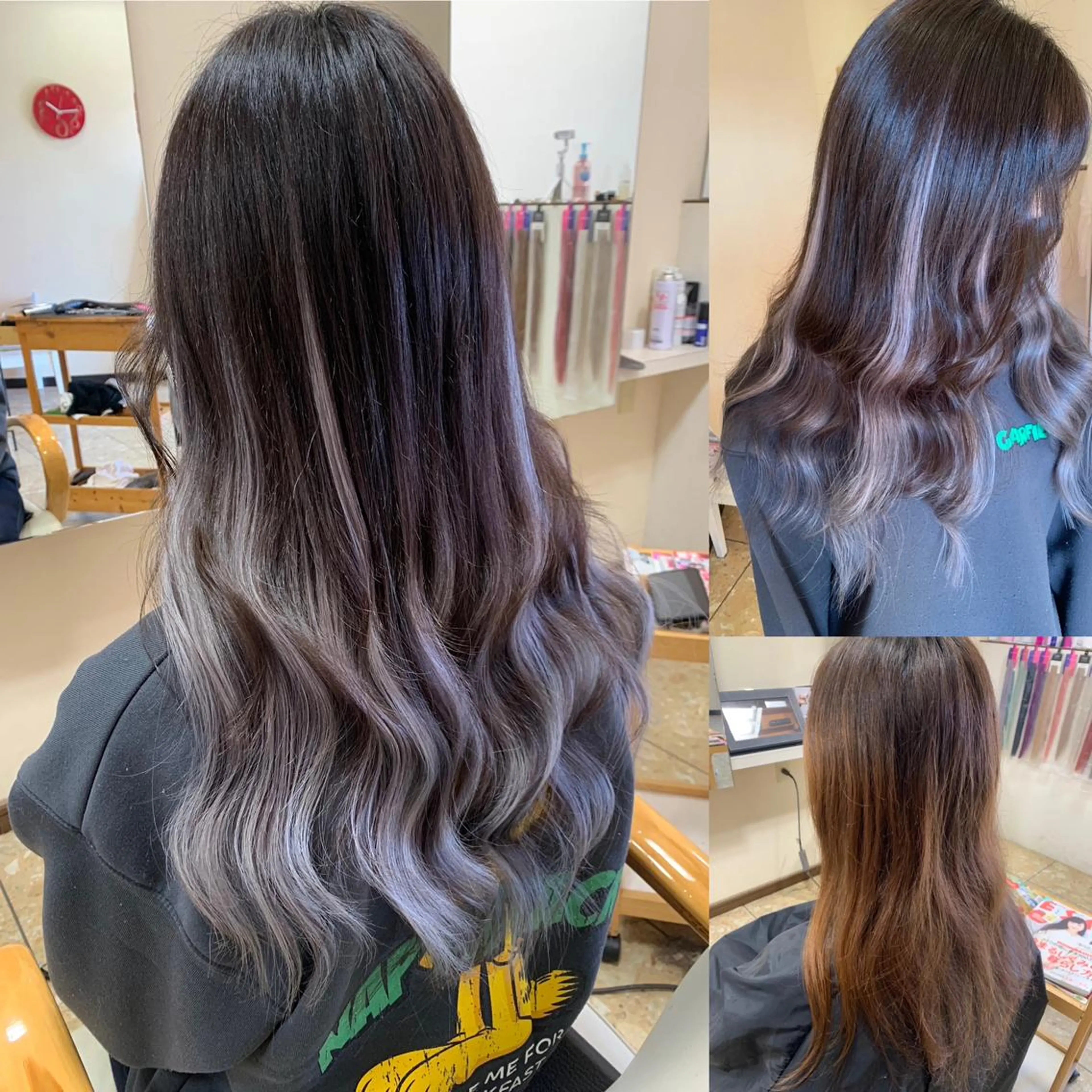 セミロング カラー シールエクステ エクステ ヘアーサロンaxia所属・上田 英樹のヘアスタイル