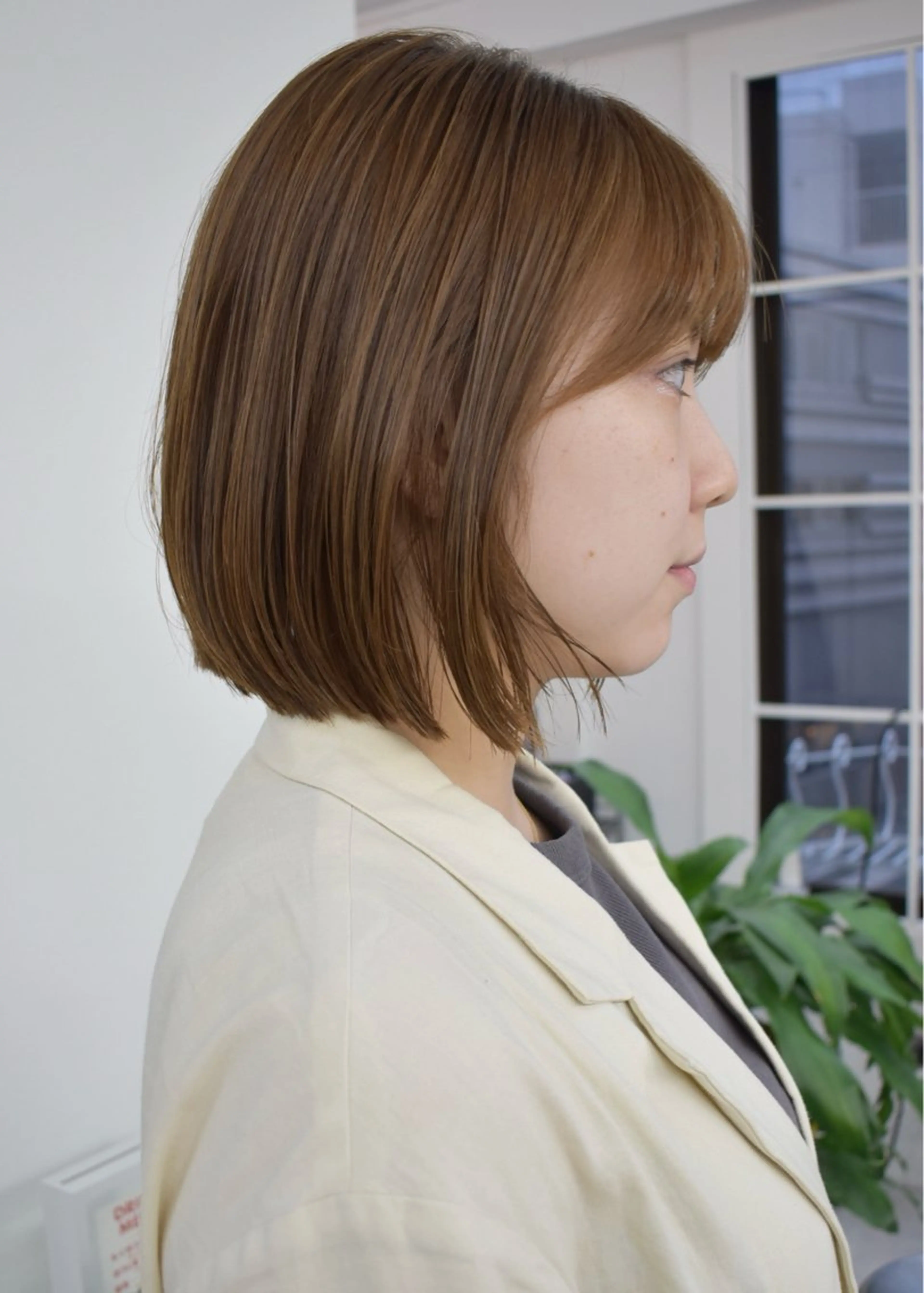 ミディアム カラー カット レイヤーボブ/ 艶カラー/サナ🌼のヘアスタイル