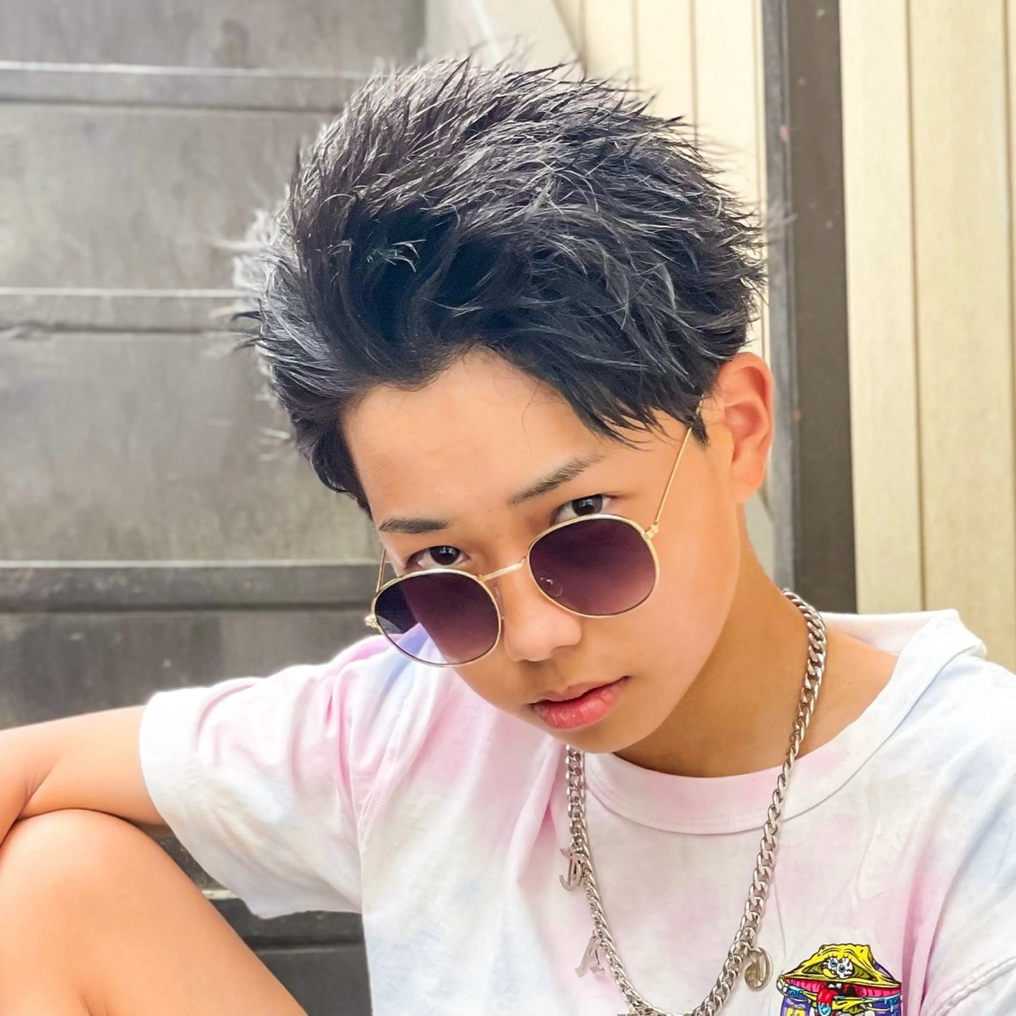 ショート カラー パーマ メンズ カット トリートメント シースルーマッシュ/ メンズ/KYOHEIのヘアスタイル