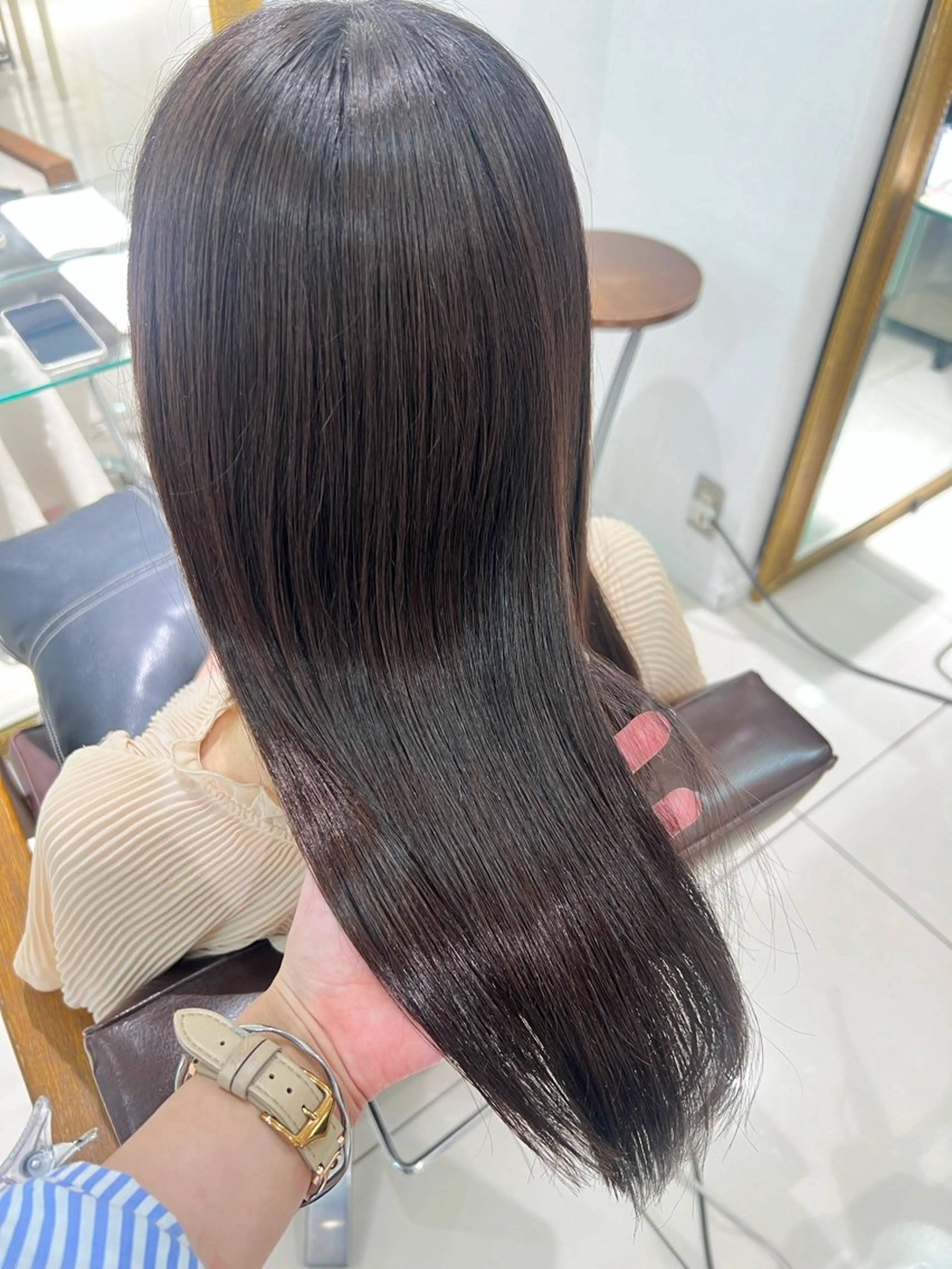 ロング 髪質改善 トリートメント ハイトーンカラー 🤍🫧 長井 律のヘアスタイル