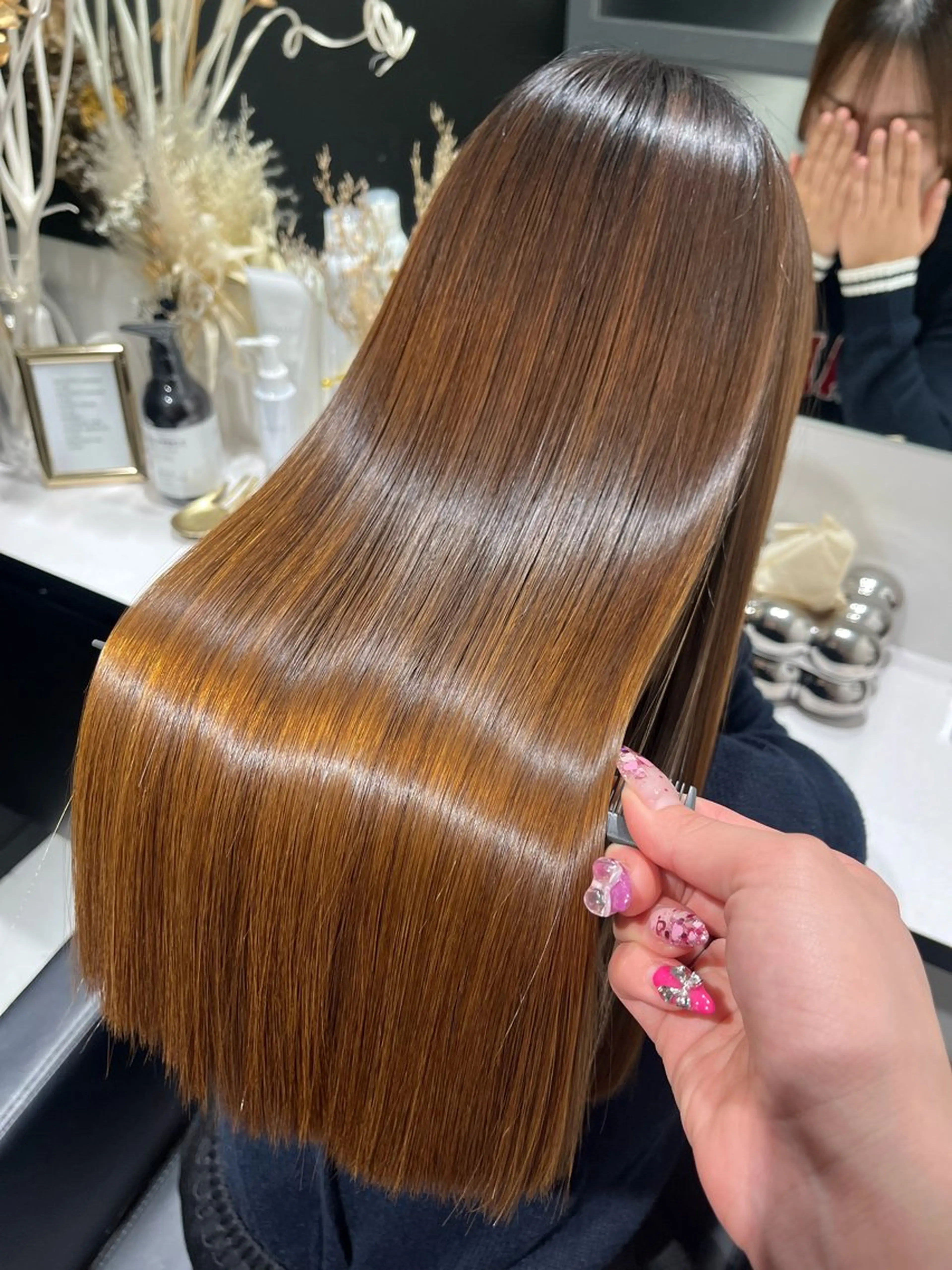 ブリーチ毛対応可能🙆‍♀️縮毛矯正＋外部補修トリートメント＋カットの写真