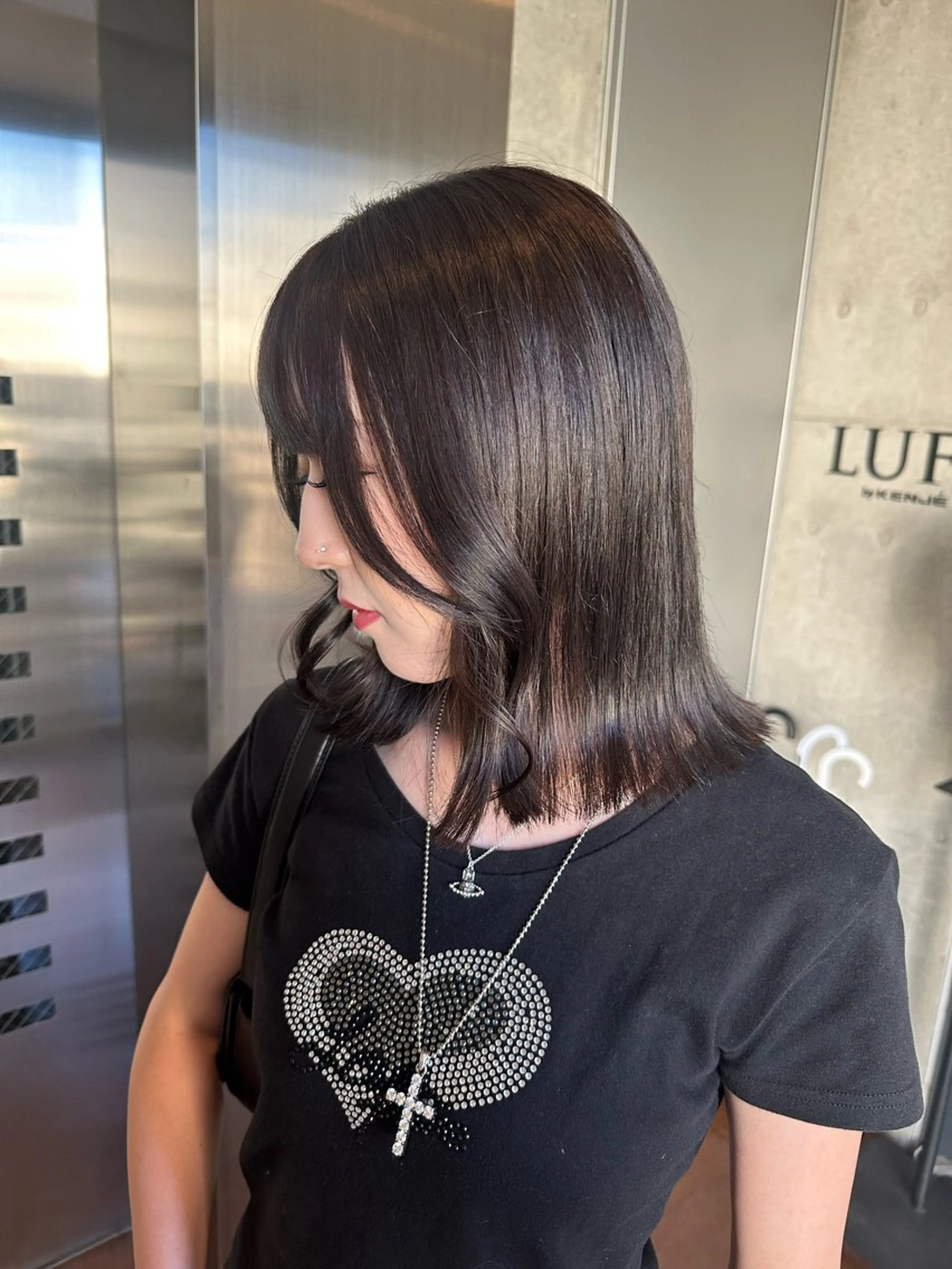 ミディアム ︎🤎W color MIYU‎🤎のヘアスタイル