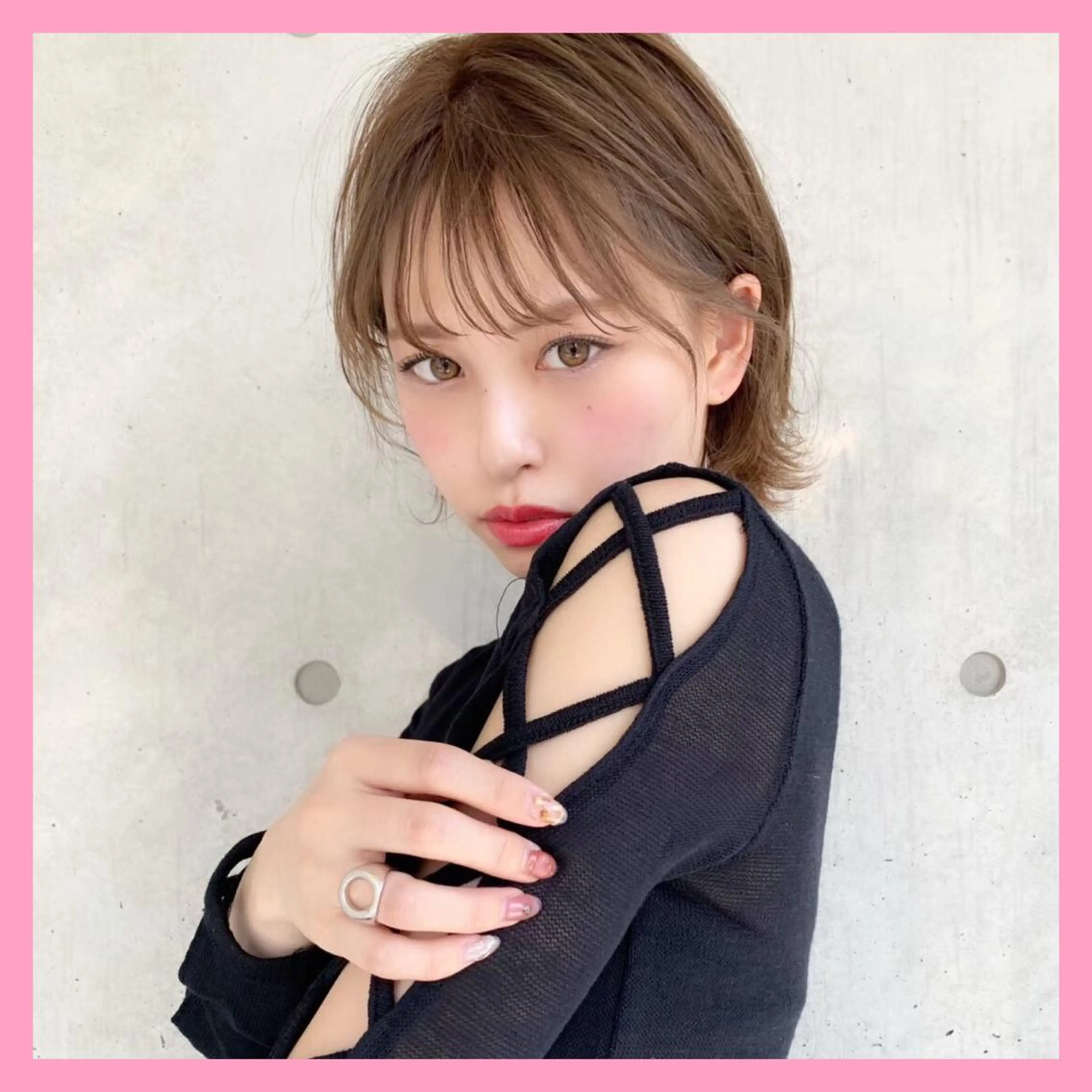 ミディアム ♡透け感カラー 大賀哲平♡のヘアスタイル