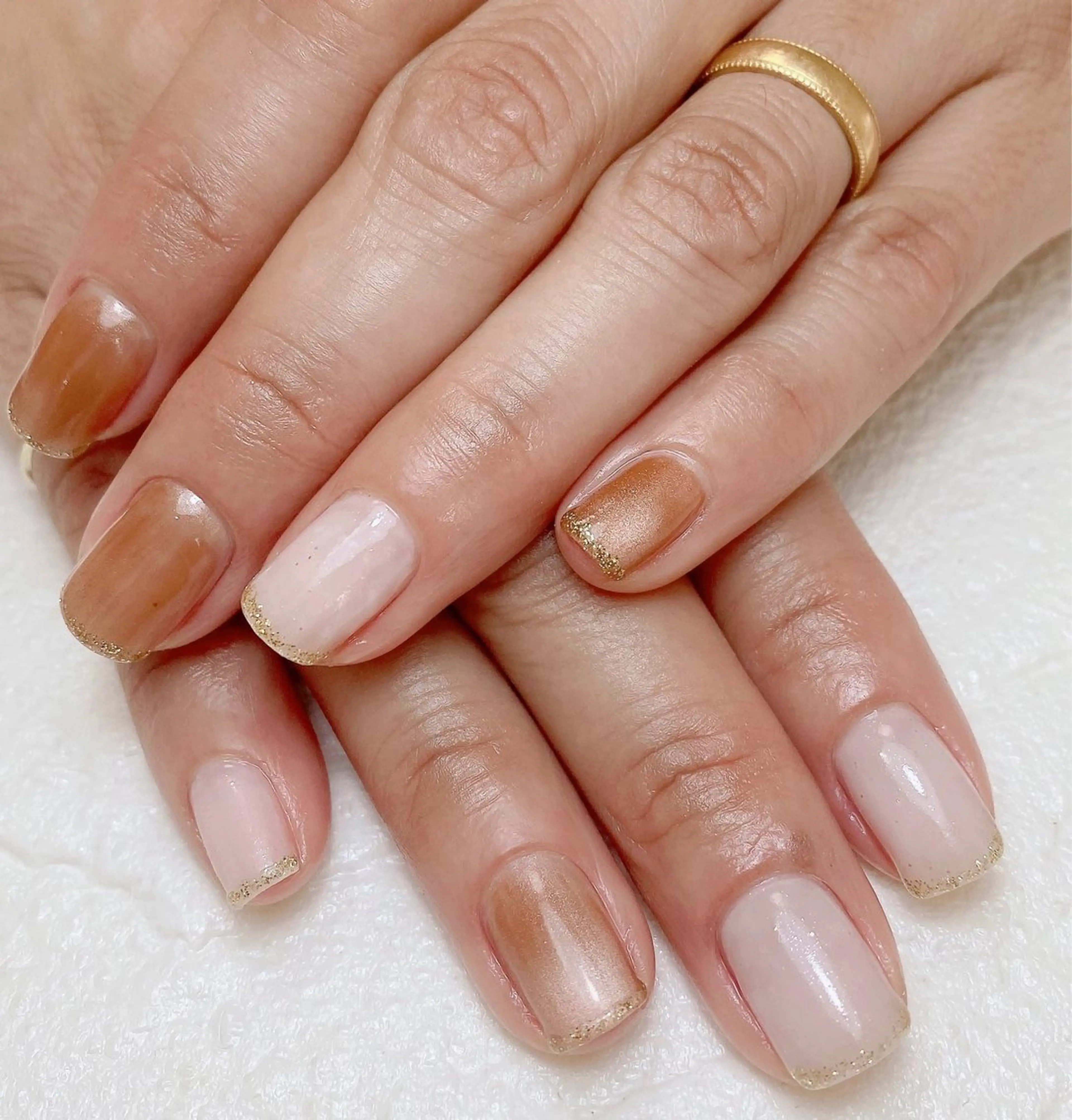 ネイル ゴールド マグネットネイル ハンドネイル Nail Salon K 🧸美爪育成のネイルデザイン