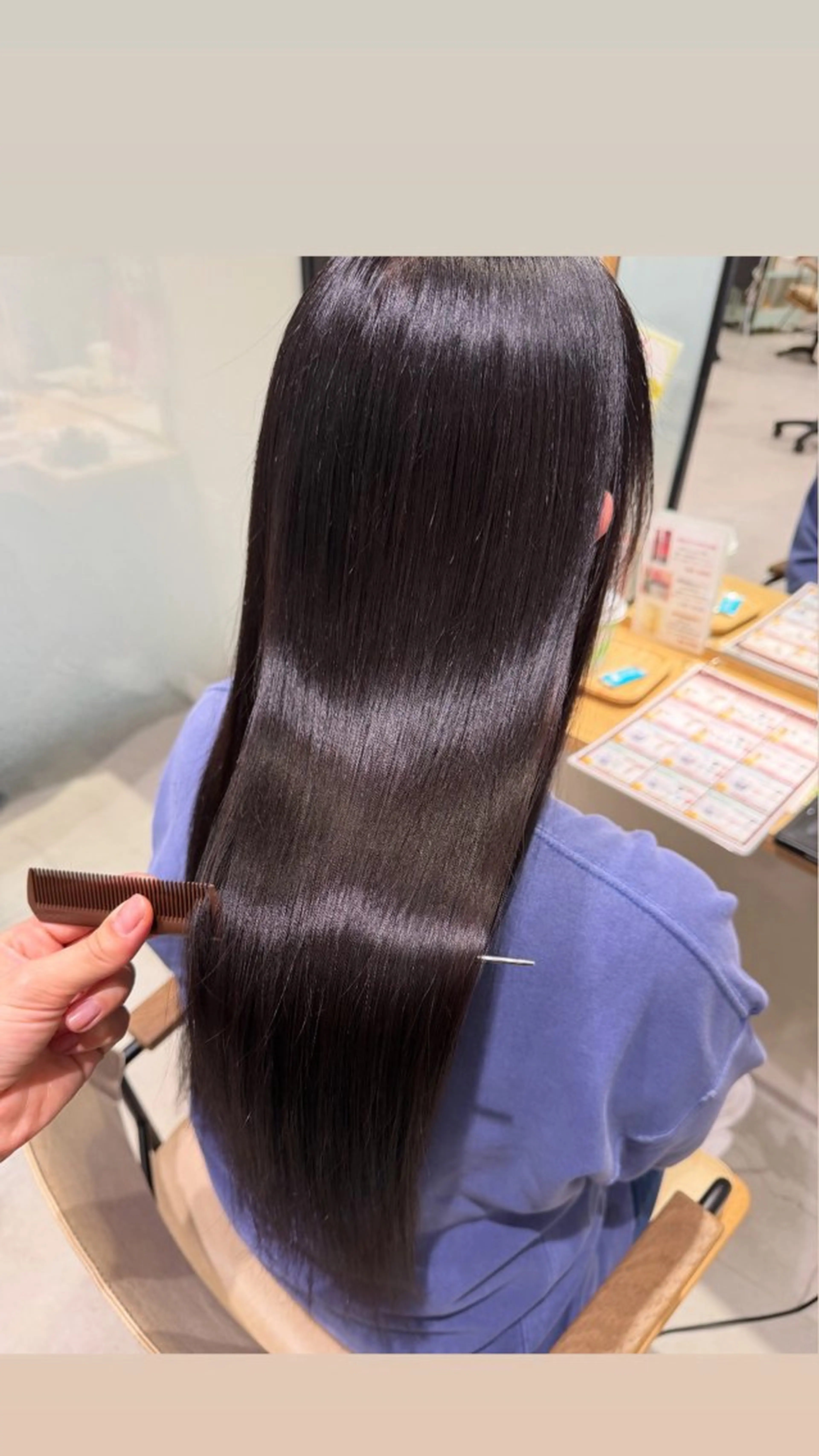 ロング カラー カット 縮毛矯正 トリートメント Tamagawa Sakiのヘアスタイル