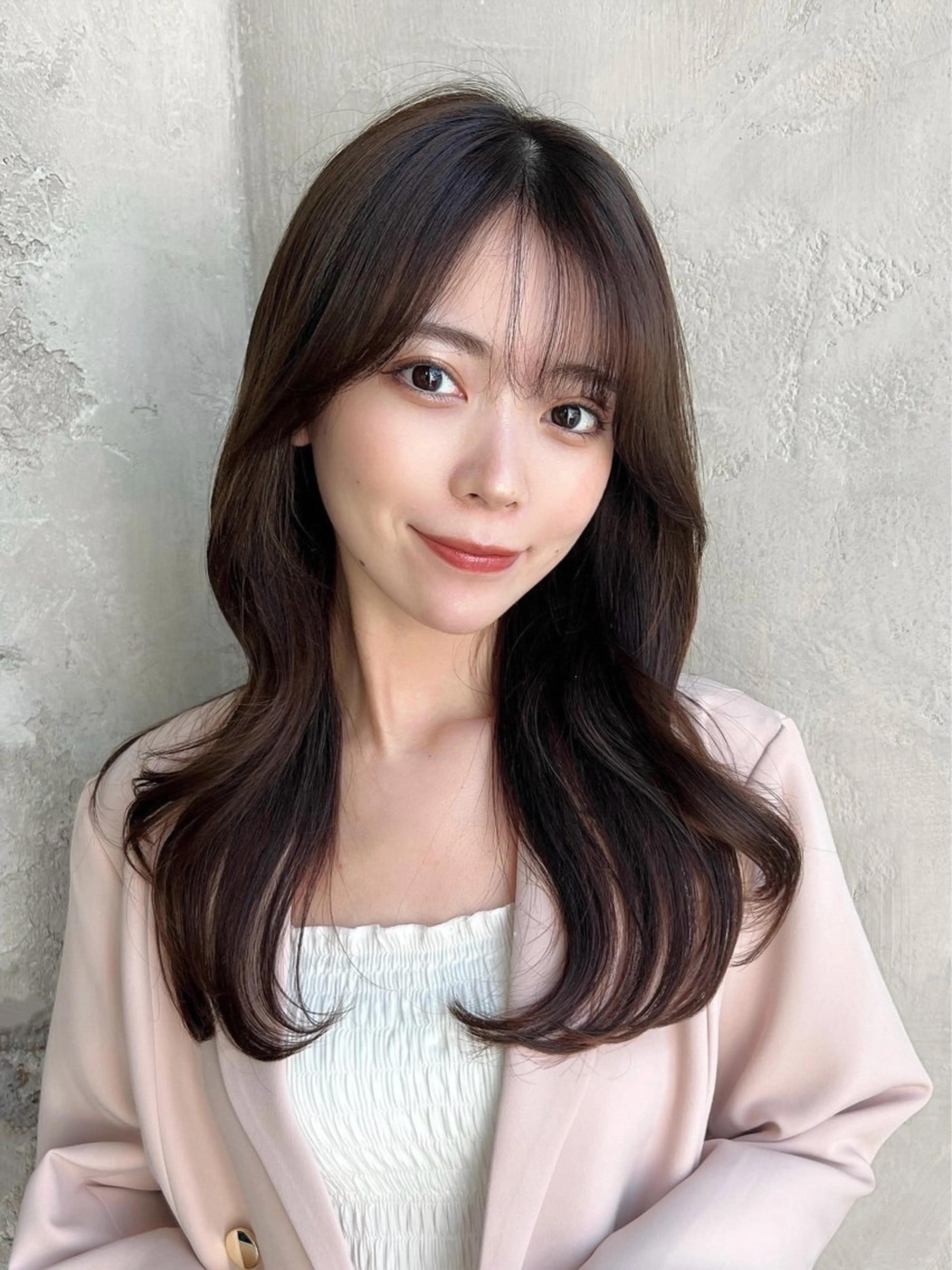 セミロング くびれヘア 顔まわりレイヤー レイヤーカット カット ヘアカラー トリートメント 🧡くびれヘア/前髪 顔周り🧡久原結衣のヘアスタイル