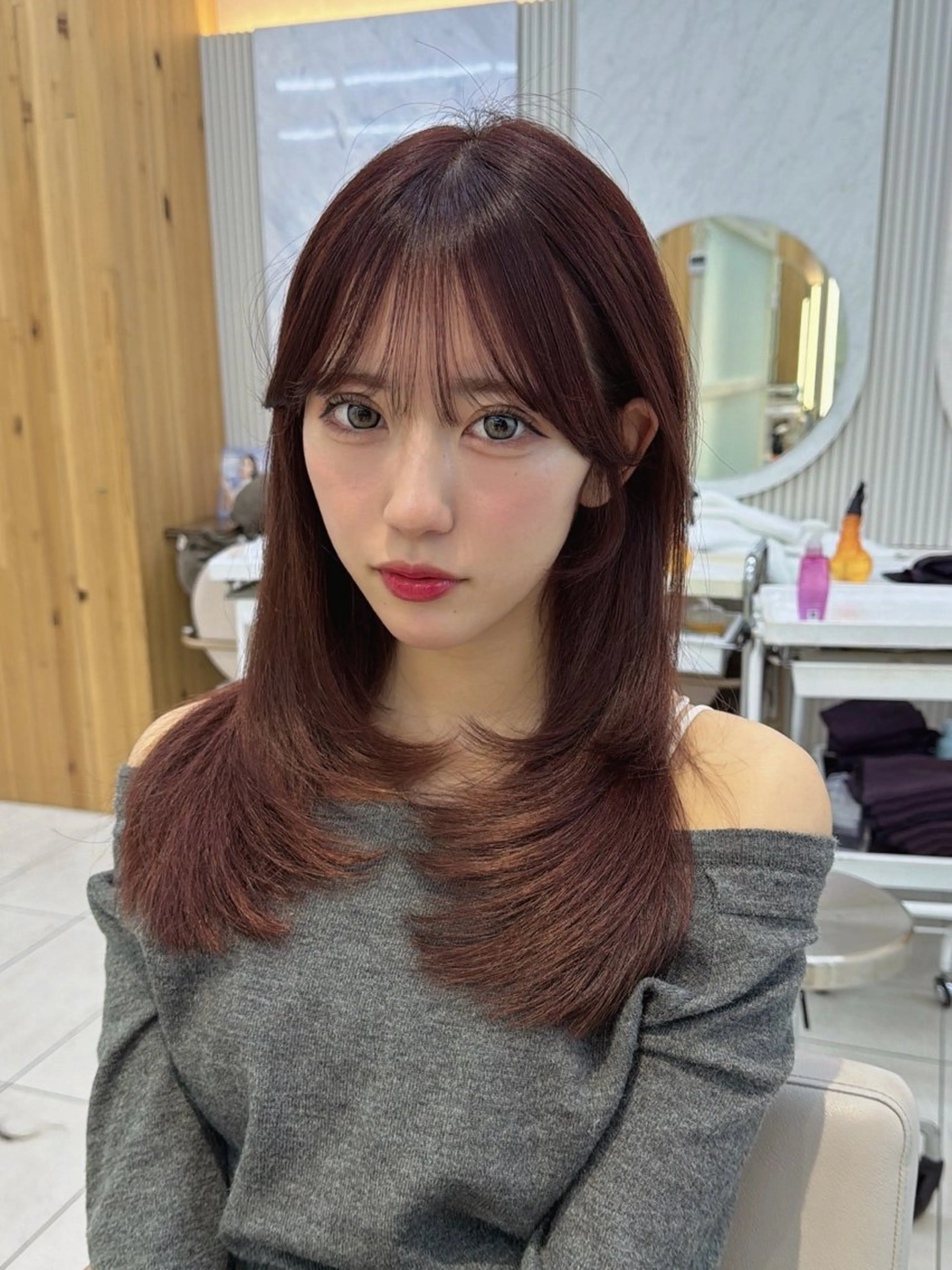 セミロング カット ヘアカラー トリートメント 顔周り/透明感カラー /韓国ヘア/TAKUのヘアスタイル