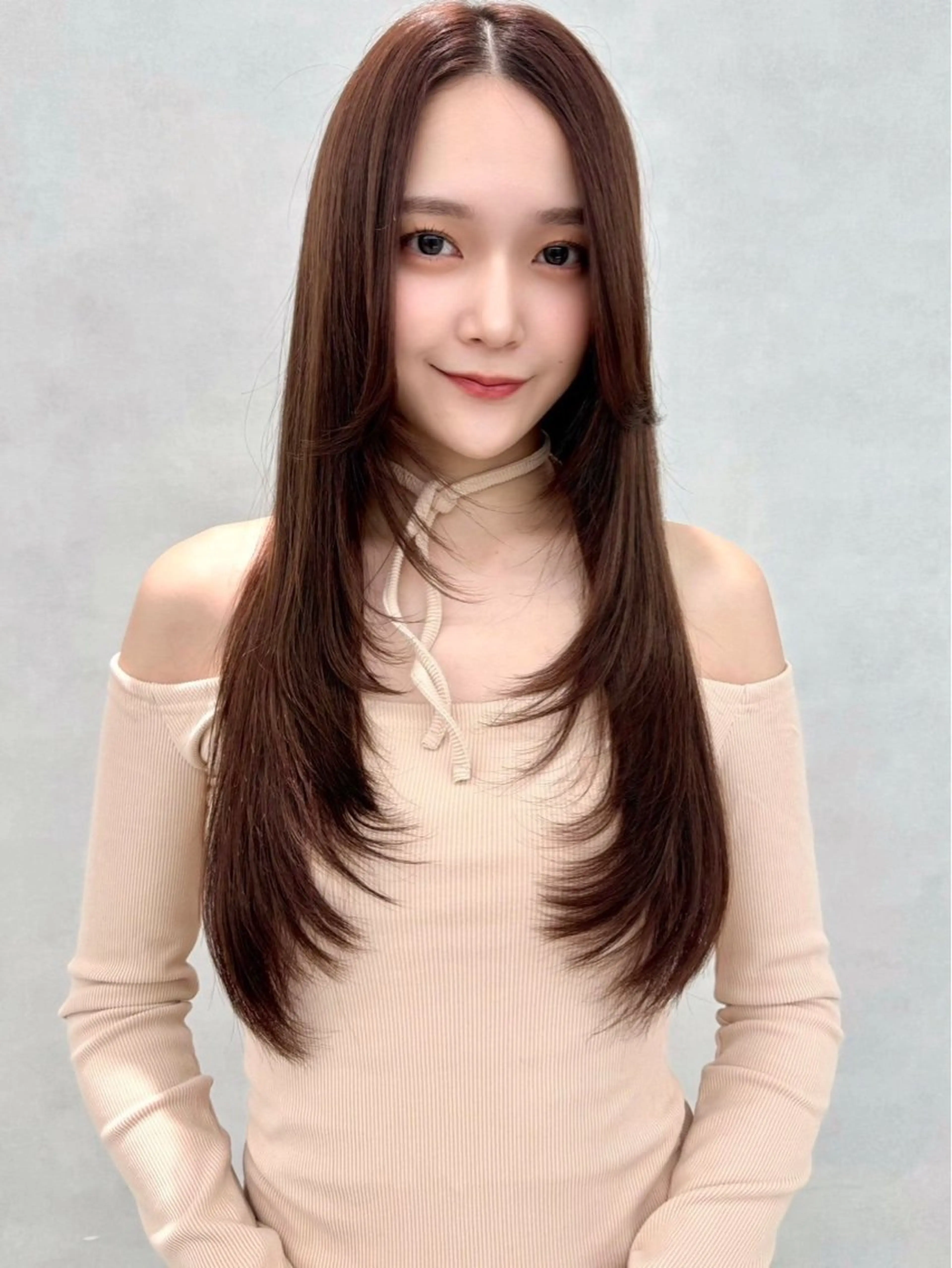 ロング カラー ヘアアレンジ 顔周りカット 韓国風ヘア レイヤーカット 小顔カット カット ヘアカラー ✨レイヤー/ 透明感カラー✨冨永剛のヘアスタイル