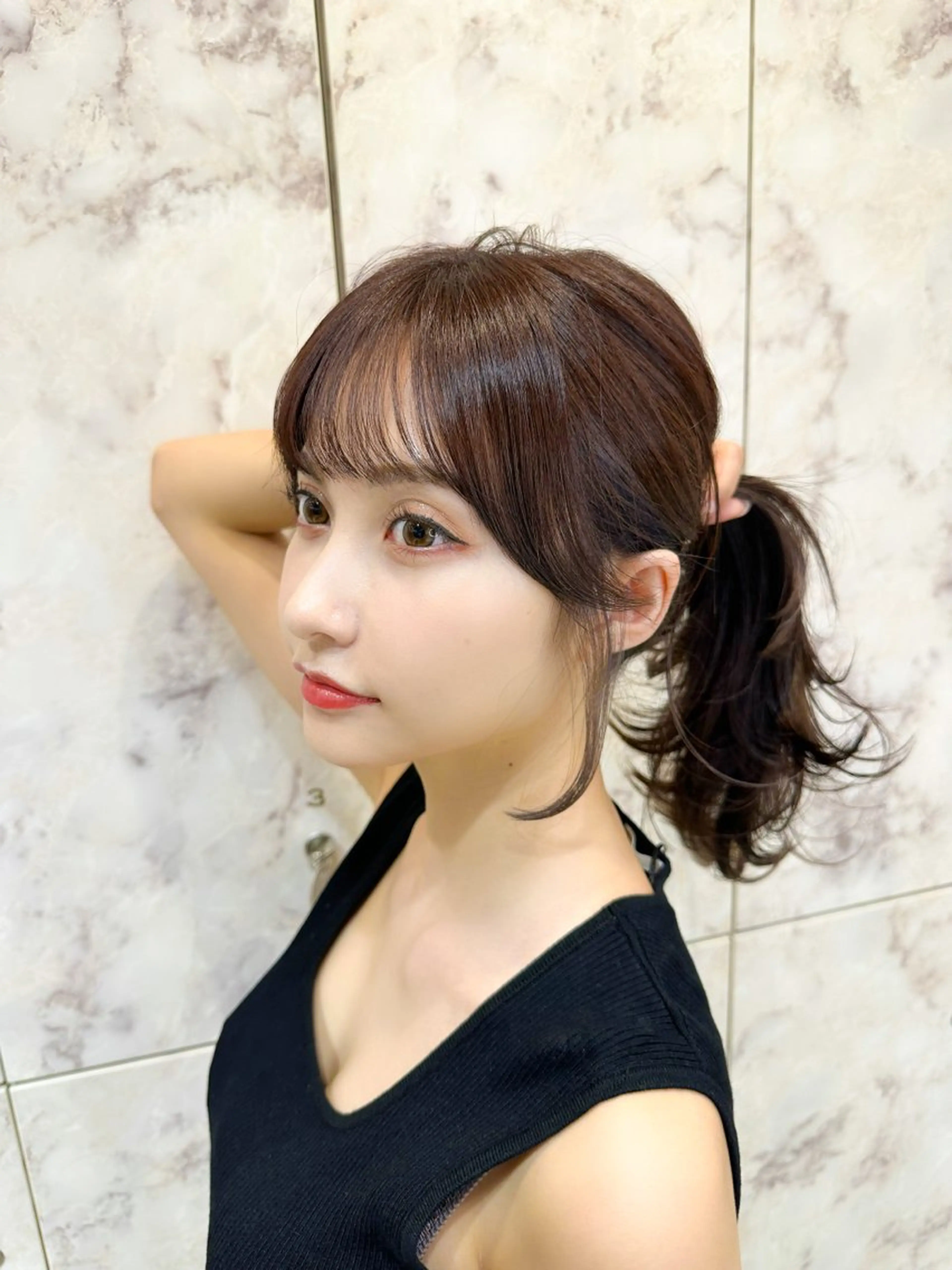 セミロング カラー カット ヘアカラー トリートメント 新宿/韓国風レイヤー 髪質改善/渋谷直樹のヘアスタイル