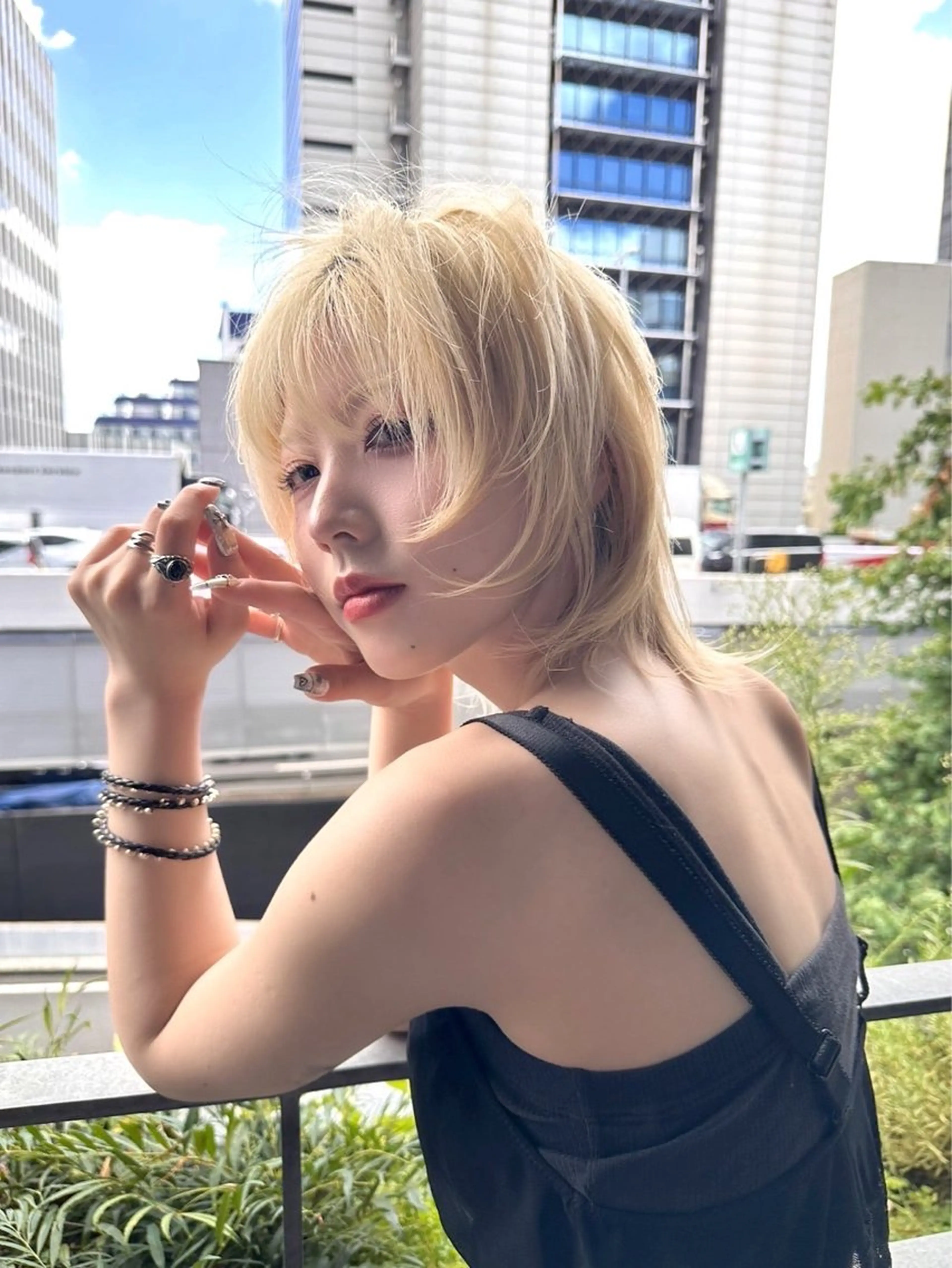 ミディアム ヘアカラー 結愛⸜🖤⸝ ウルフ /レイヤー/ブリーチのヘアスタイル