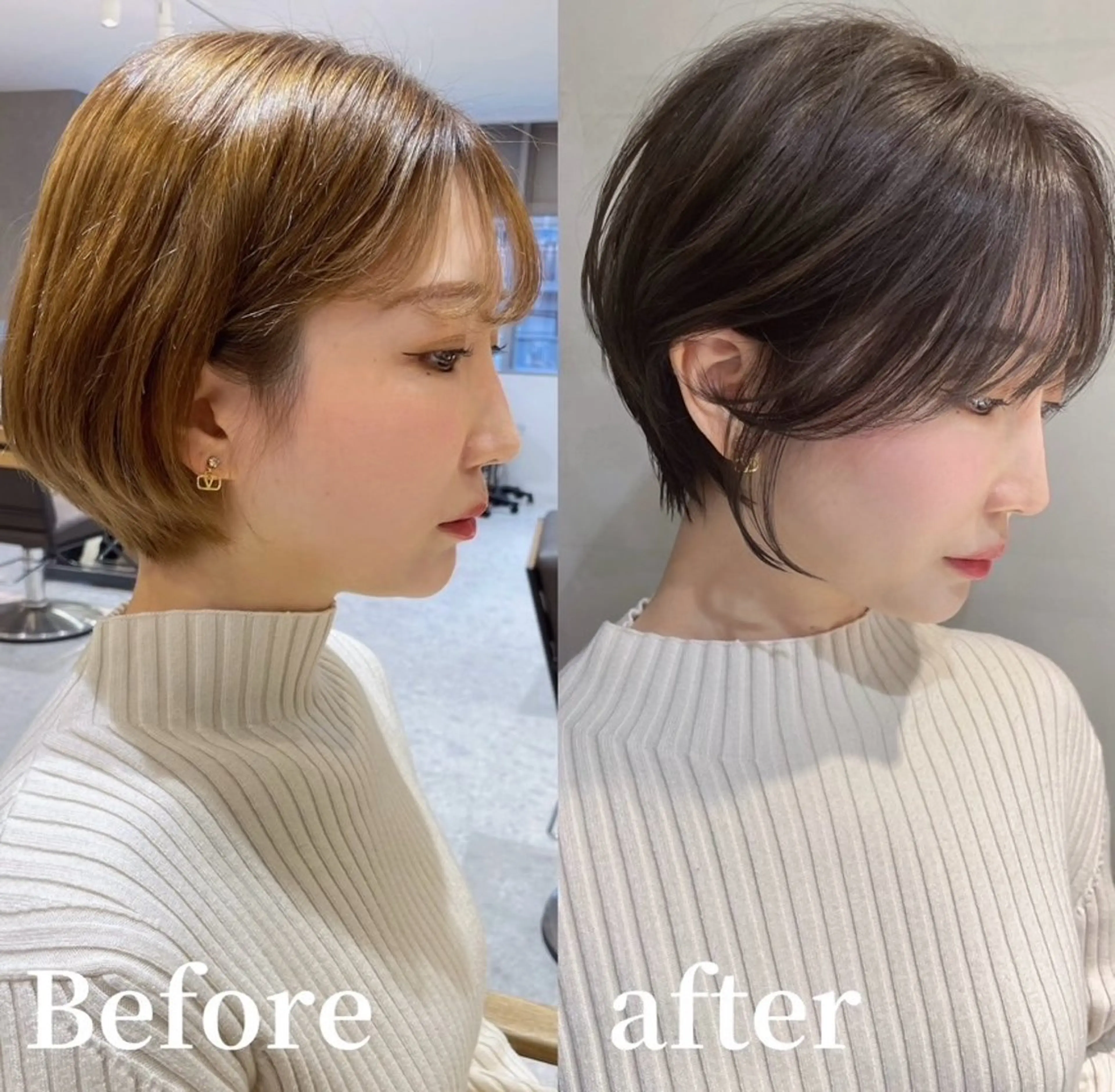 ショート カラー 透明感カラー グレージュ ショートヘア 👑白髪ケア👑 ウメダナオヤのヘアスタイル