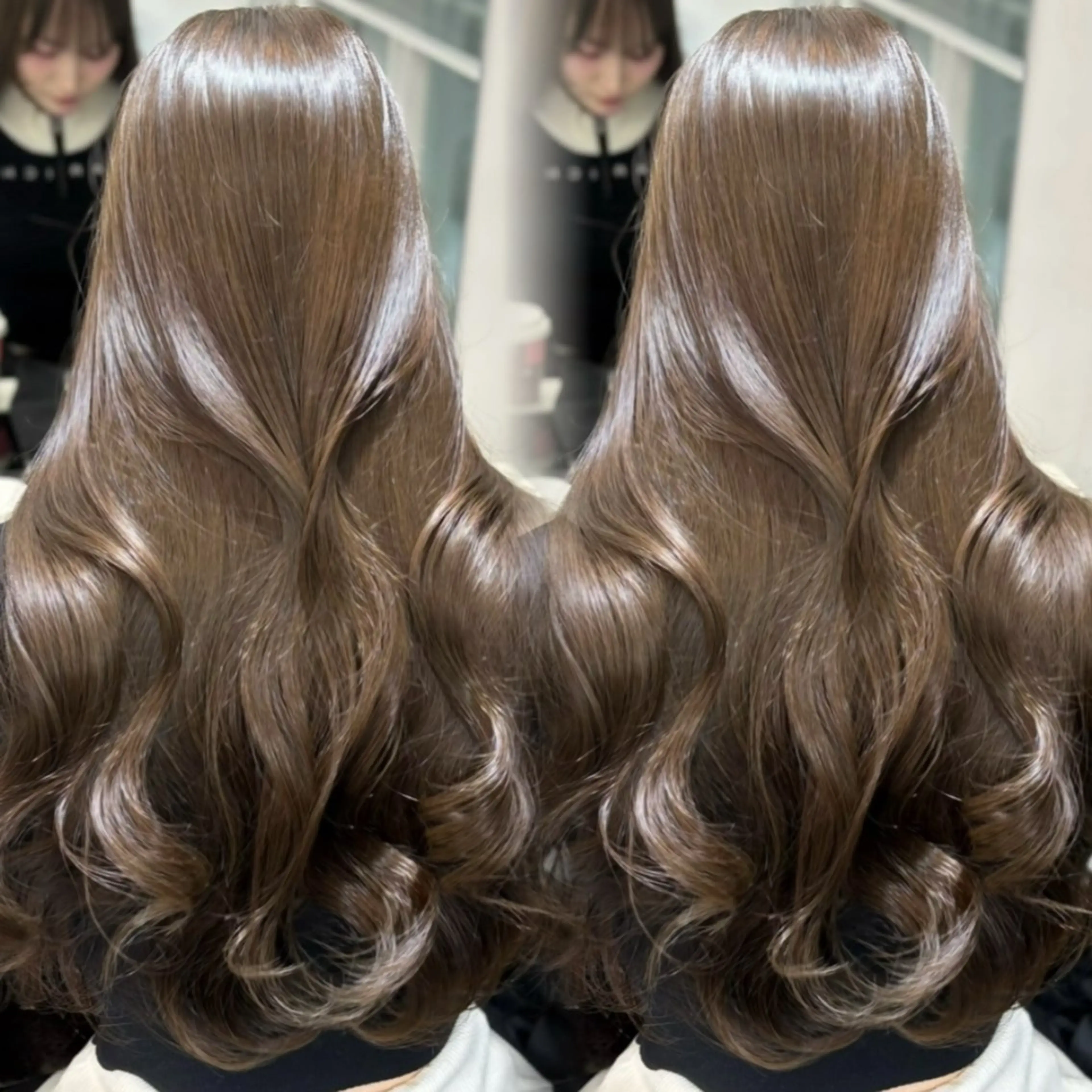 ロング カラー ブリーチ ダブルカラー ブリーチなしカラー ヘアカラー 上品韓国ヘア🩶艶髪 🩶渋谷/aoiのヘアスタイル