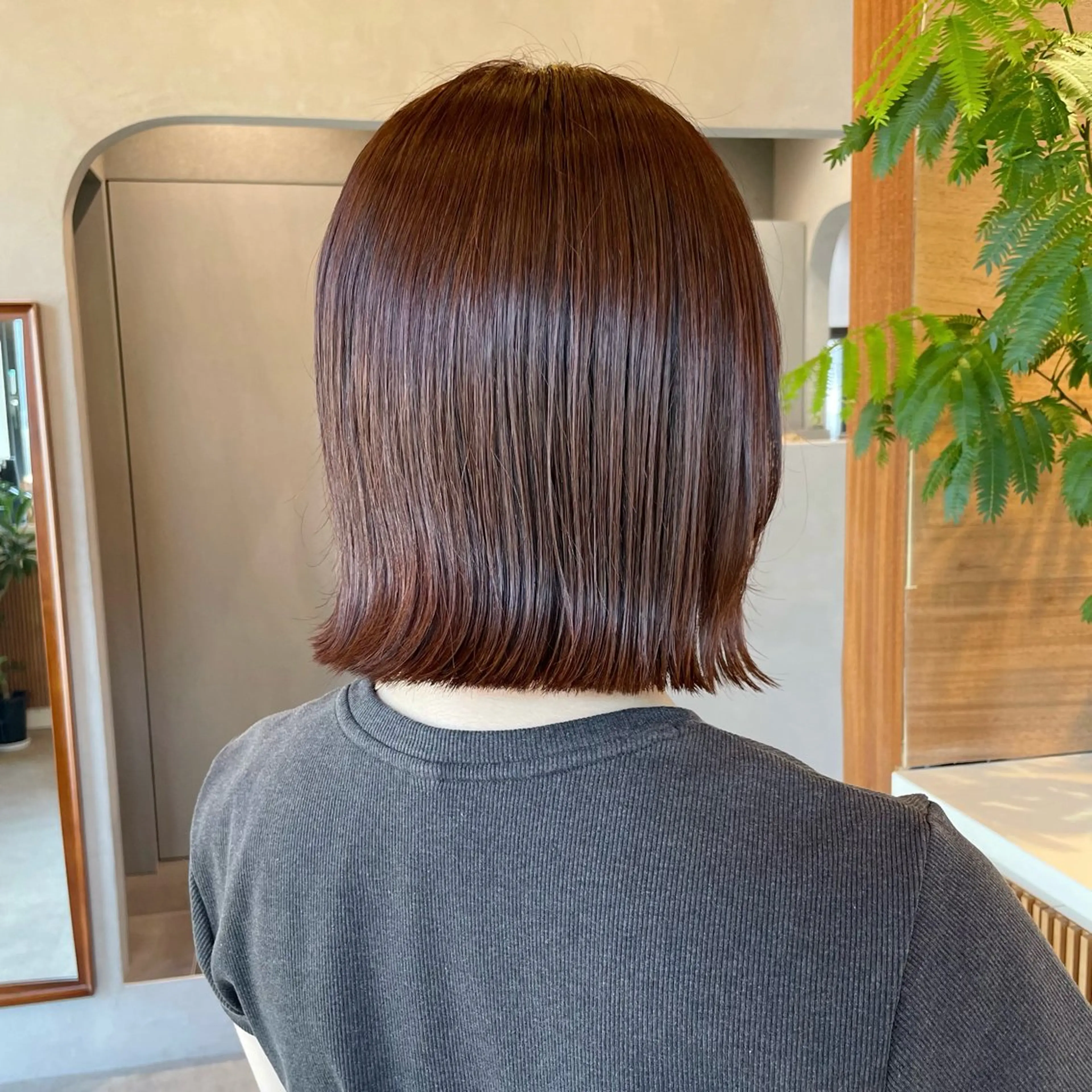 ショート カラー 切りっぱなしボブ 透明感カラー ボブ トリートメント カット ヘアカラー トリートメント ボブ/縮毛矯正/レイ ヤー♡Natsukiのヘアスタイル