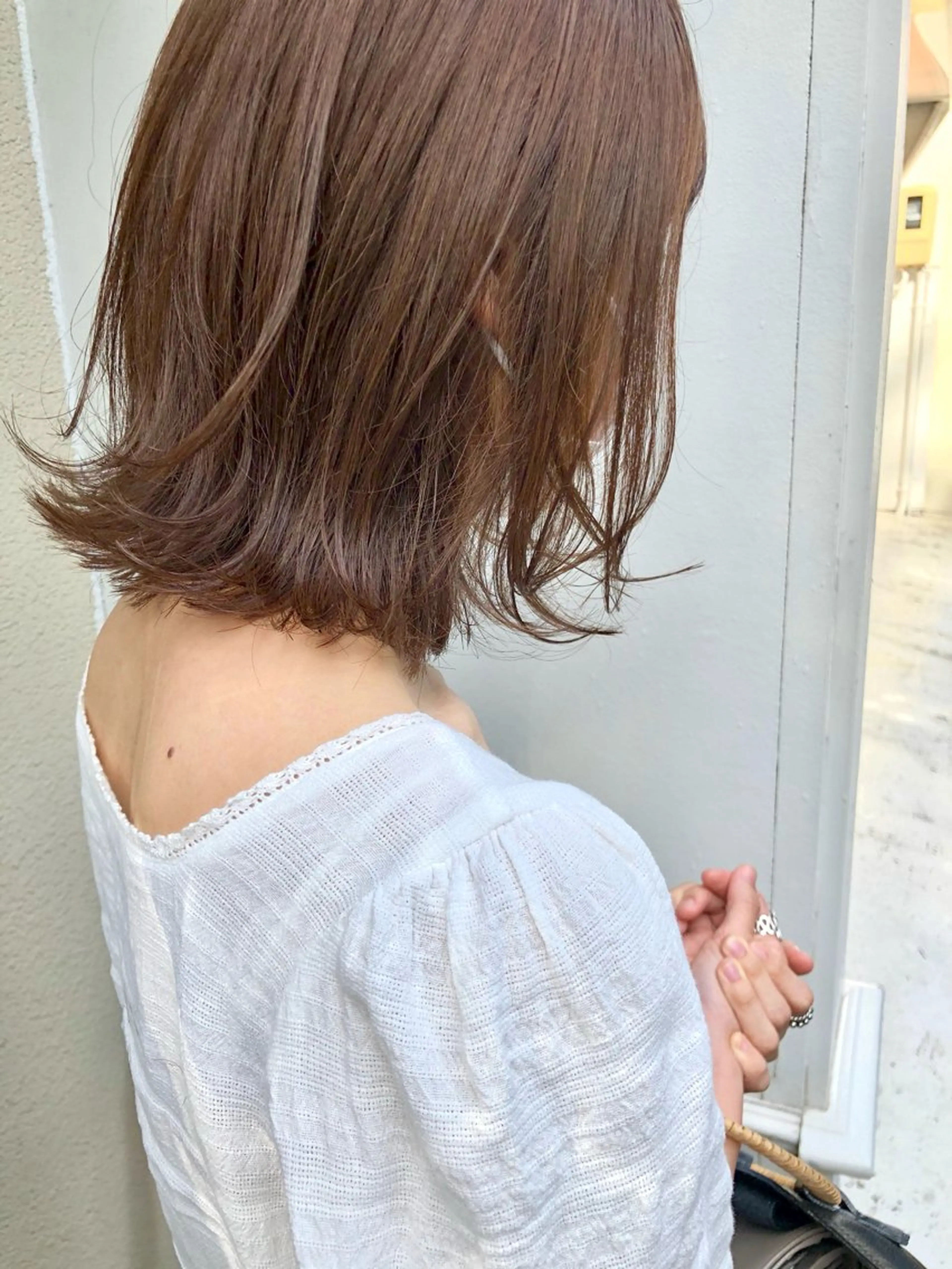 ミディアム ボブレイヤー ボブ レイヤーカット 透明感カラー✴︎ SAYAKAのヘアスタイル