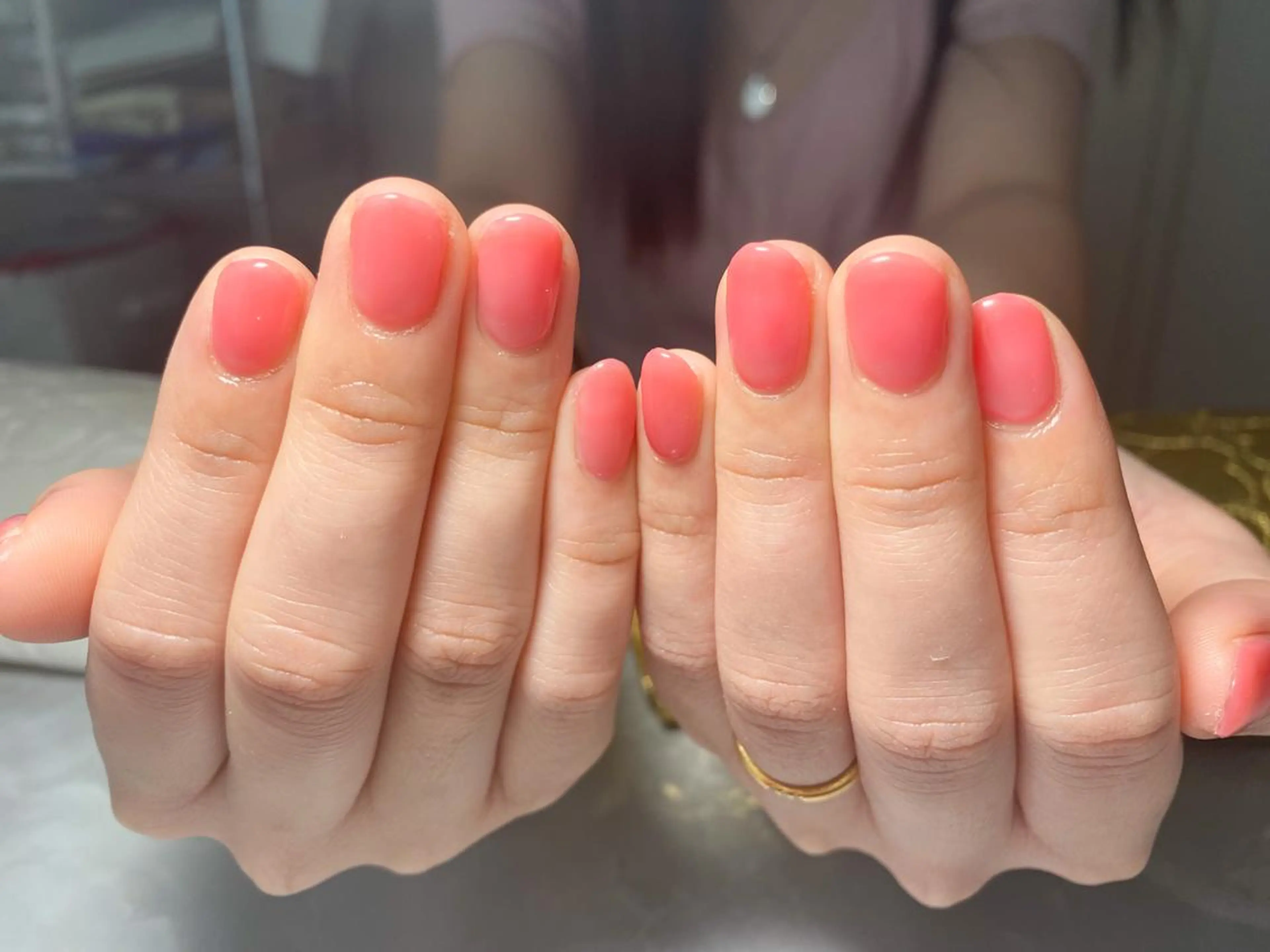 ネイル ワンカラーネイル ピンク nail en💅 キッズスペース有のネイルデザイン