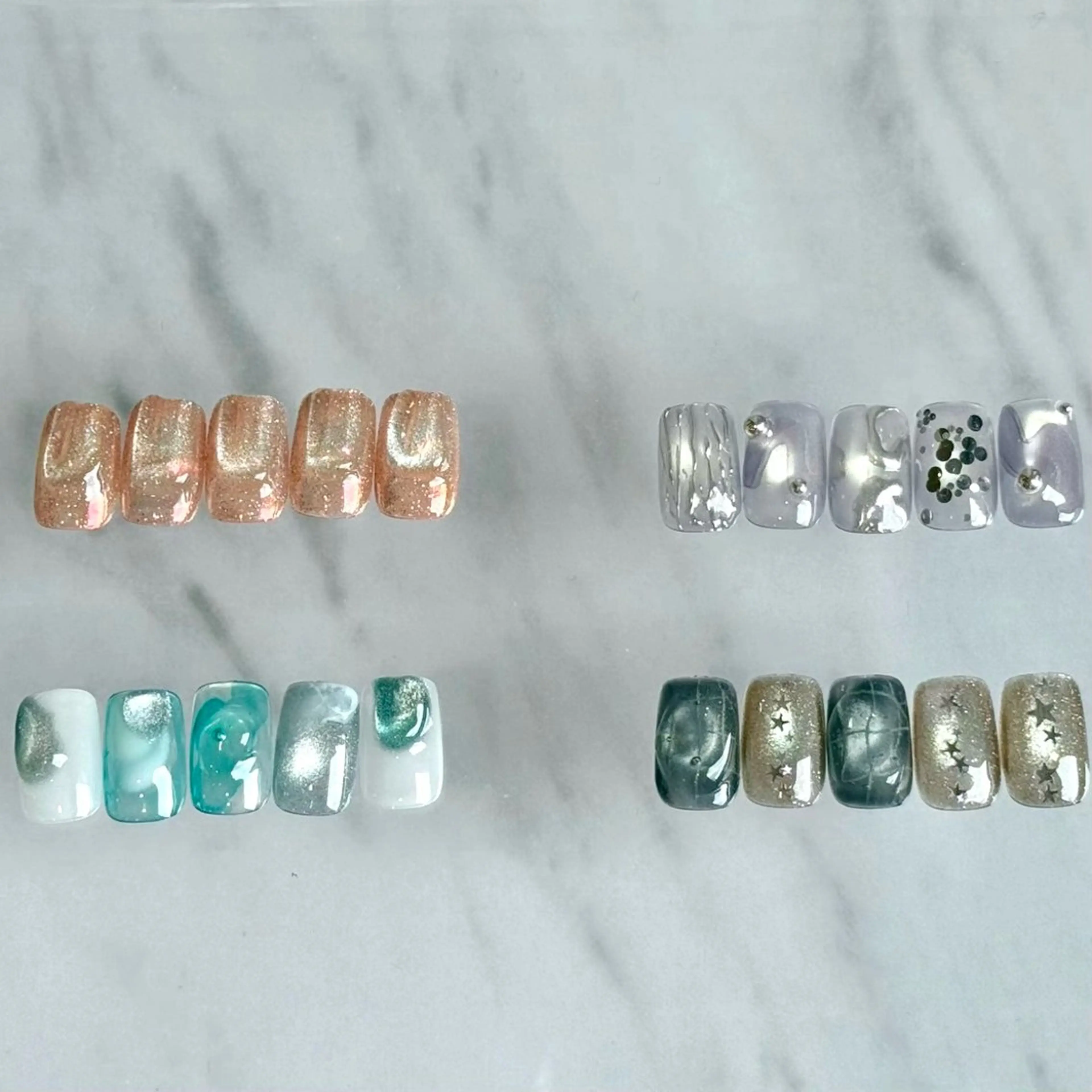 ネイル ジェルネイル キラキラネイル 韓国ネイル マグネットネイル ニュアンスネイル ハンドネイル SAORI🎀 マグネット特化サロンのネイルデザイン