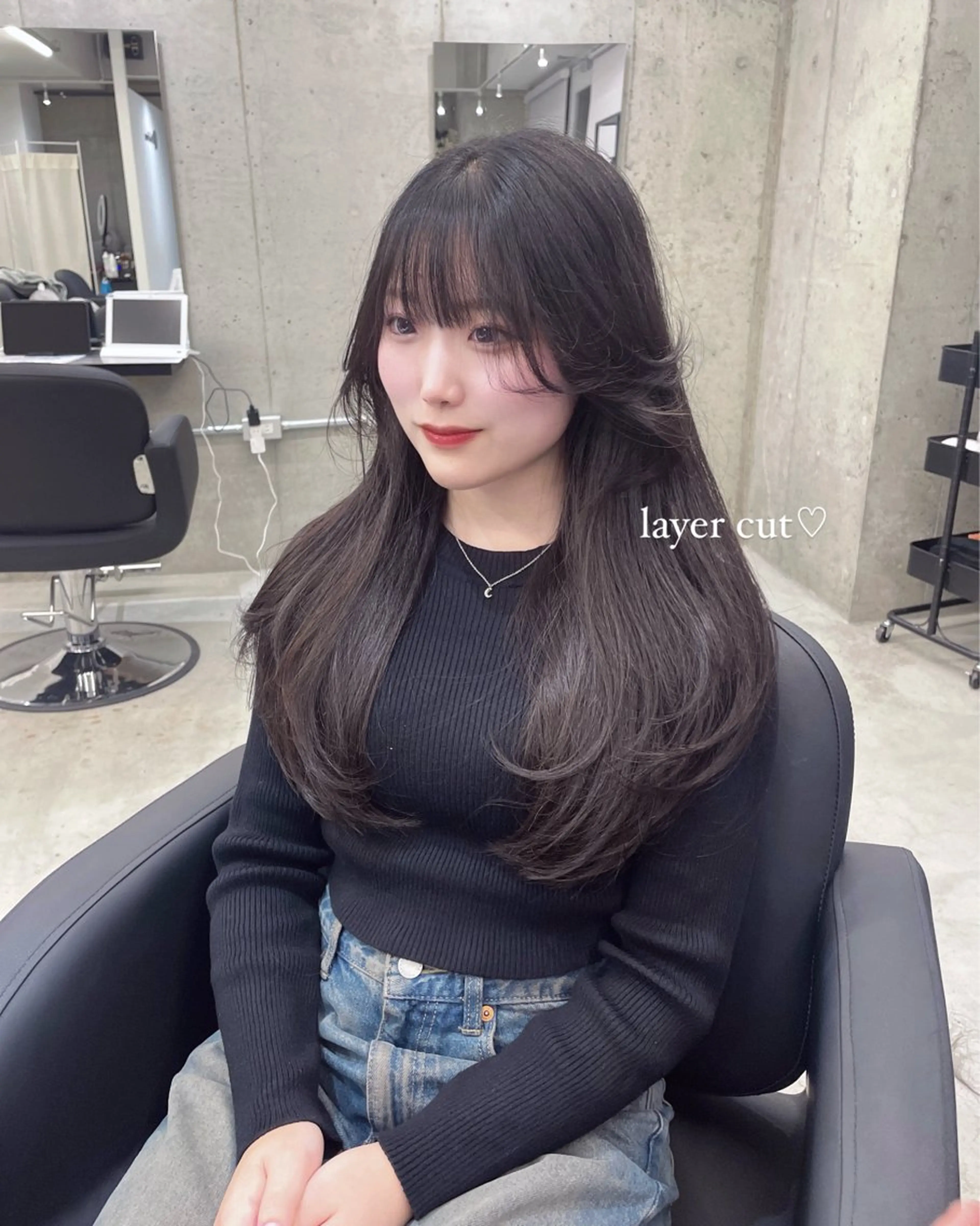 ロング 顔周りカット ハイレイヤー レイヤーカット Hinane ‪❤︎‬のヘアスタイル