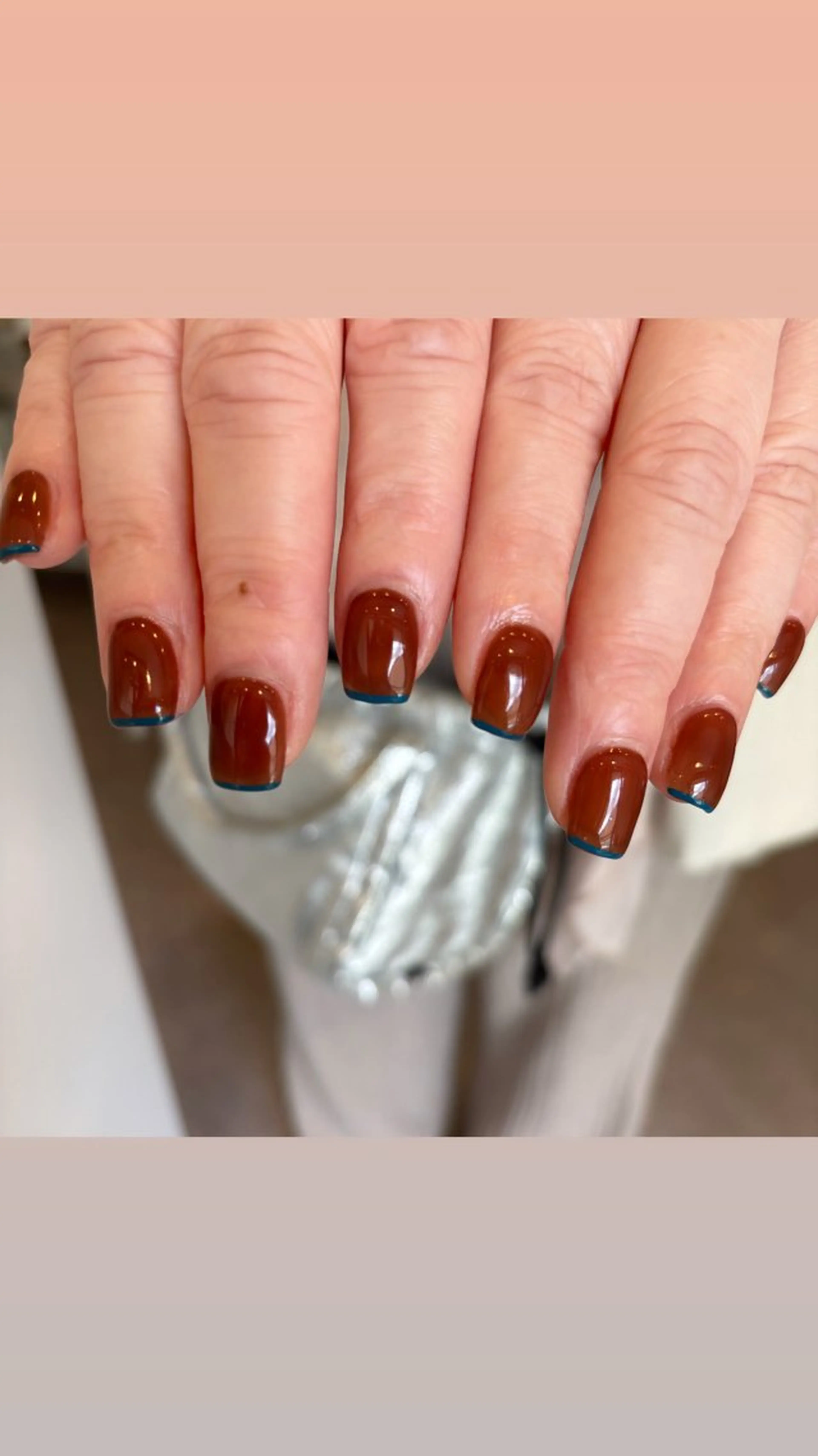ネイル ブルー ブラウン PELICAN所属・PELICAN mamiのネイルデザイン