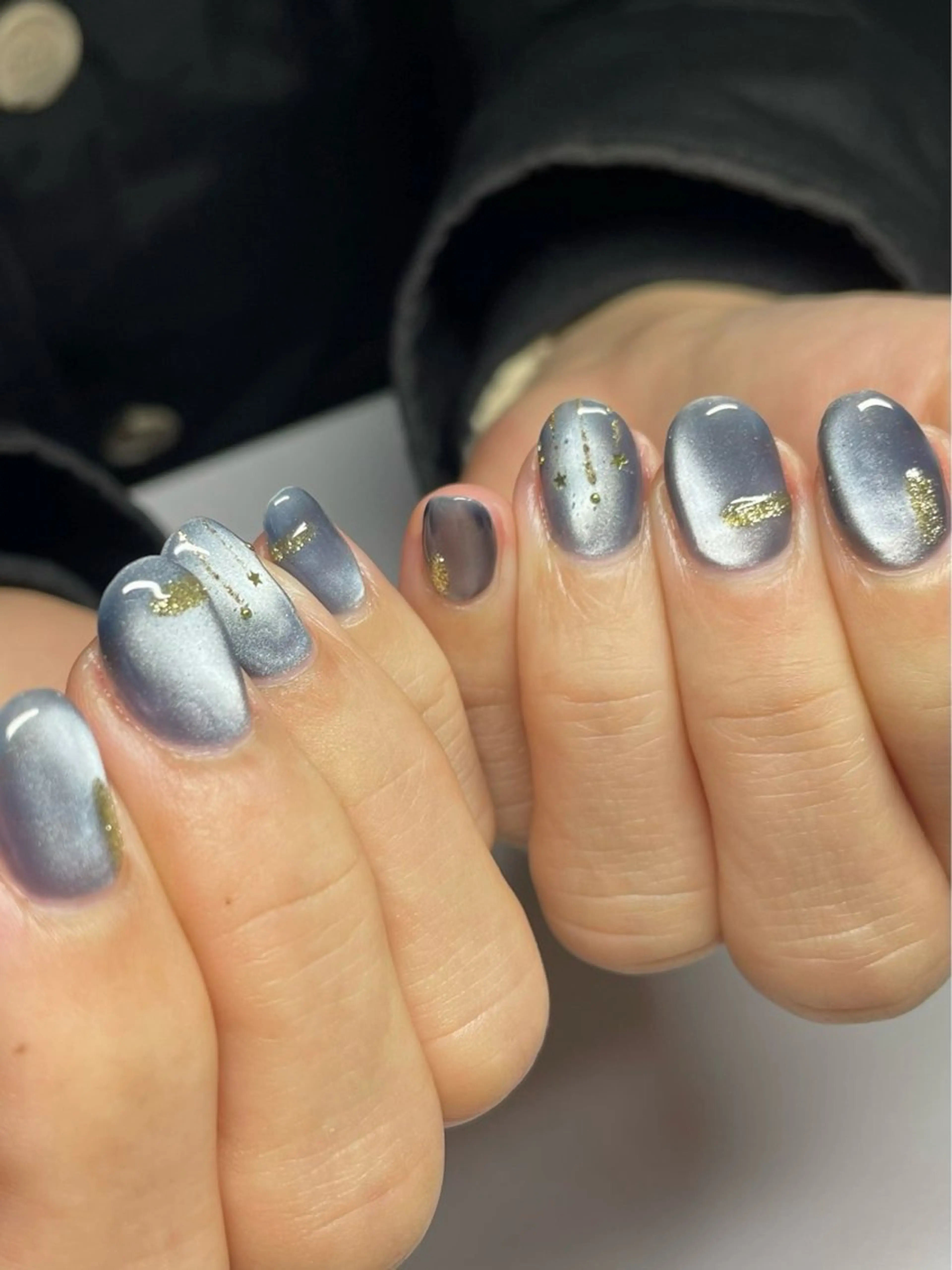 ネイル ジェルネイル マグネットネイル 冬ネイル mireknail Natsumiのネイルデザイン