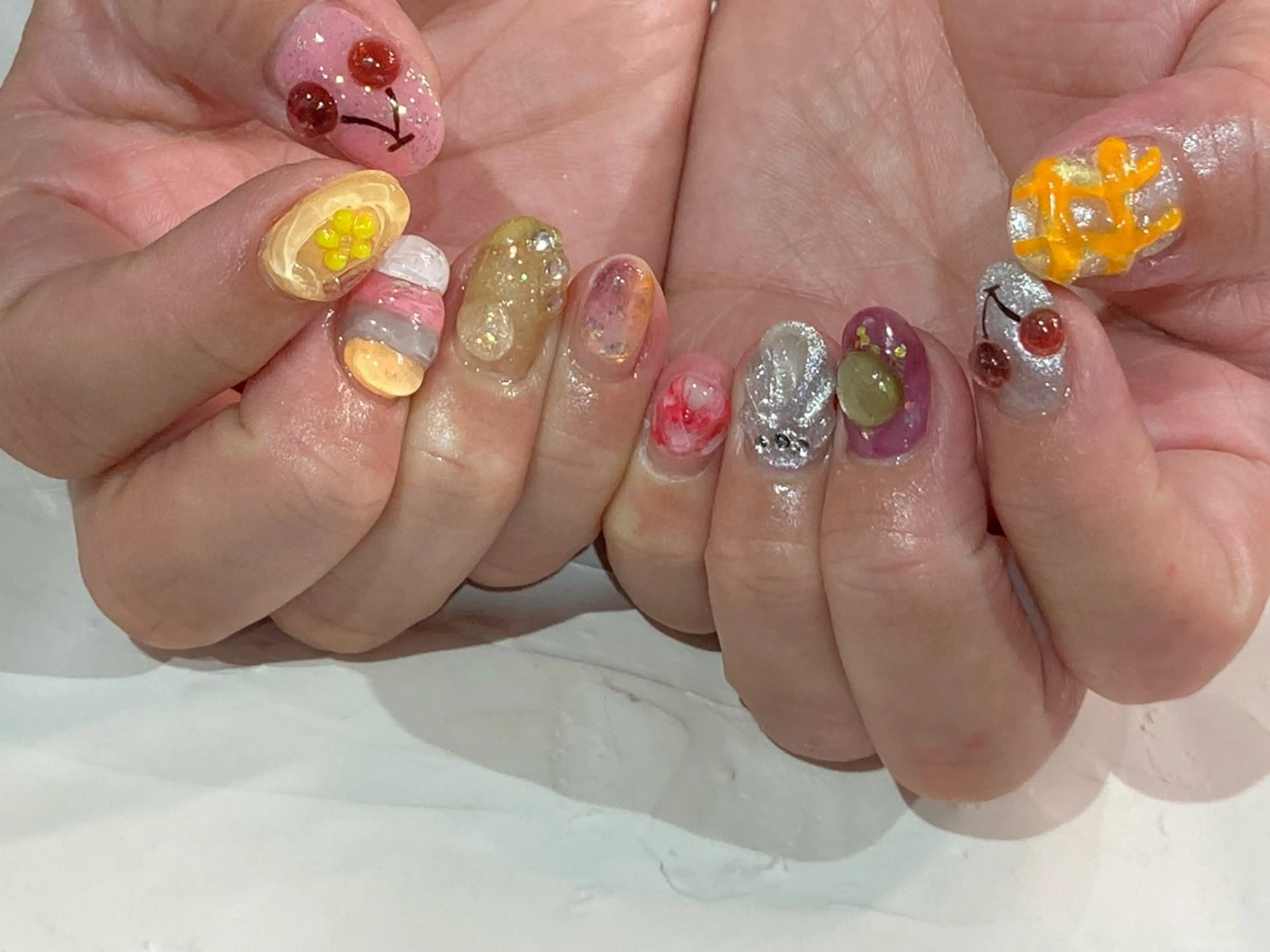 ネイル アートネイル クリアネイル ぷっくりネイル ハンドネイル 【Bright】 Rieのネイルデザイン