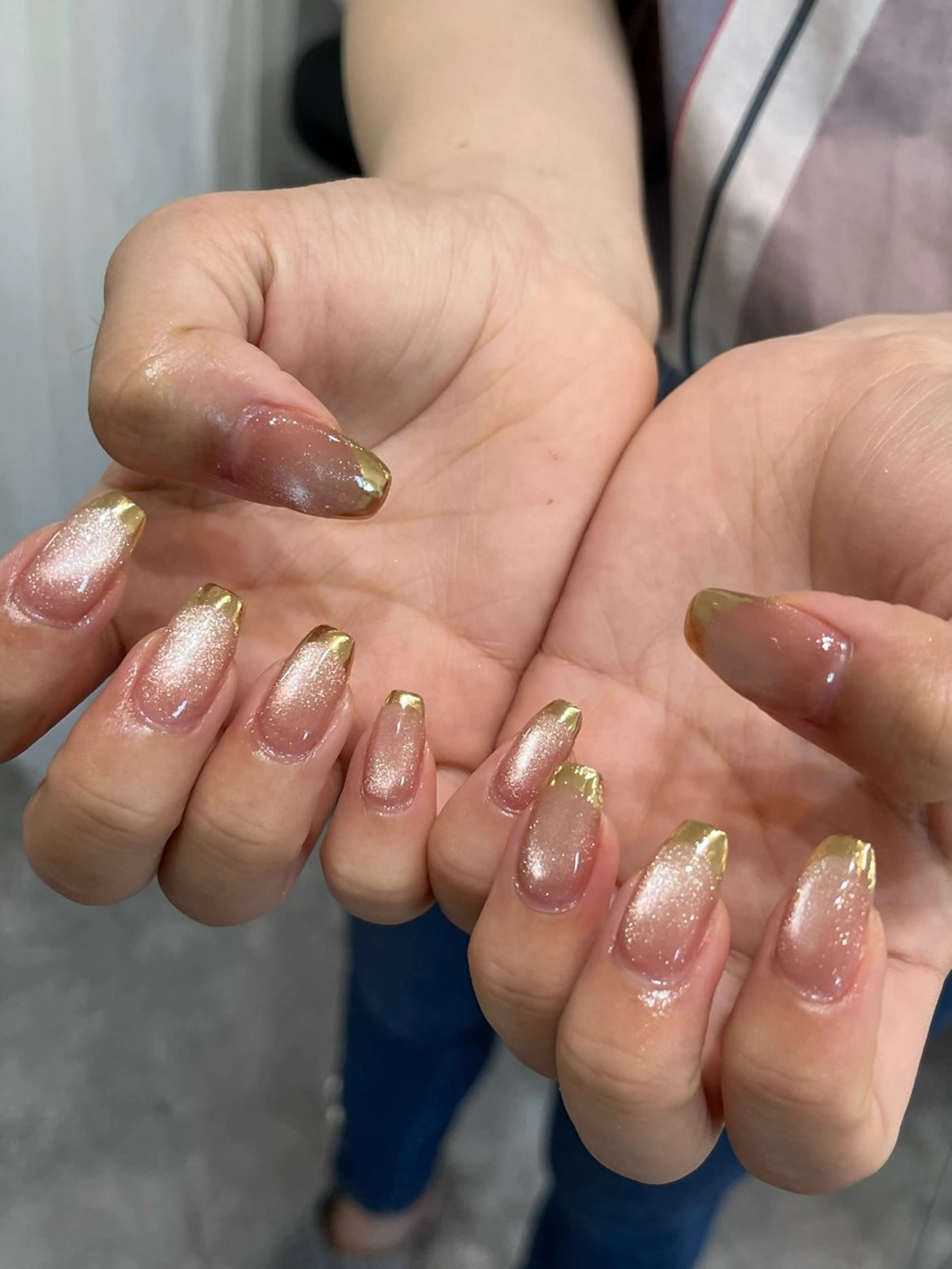 ネイル フレンチネイル ミラーネイル Ray 阿倍野/天王寺のネイルデザイン