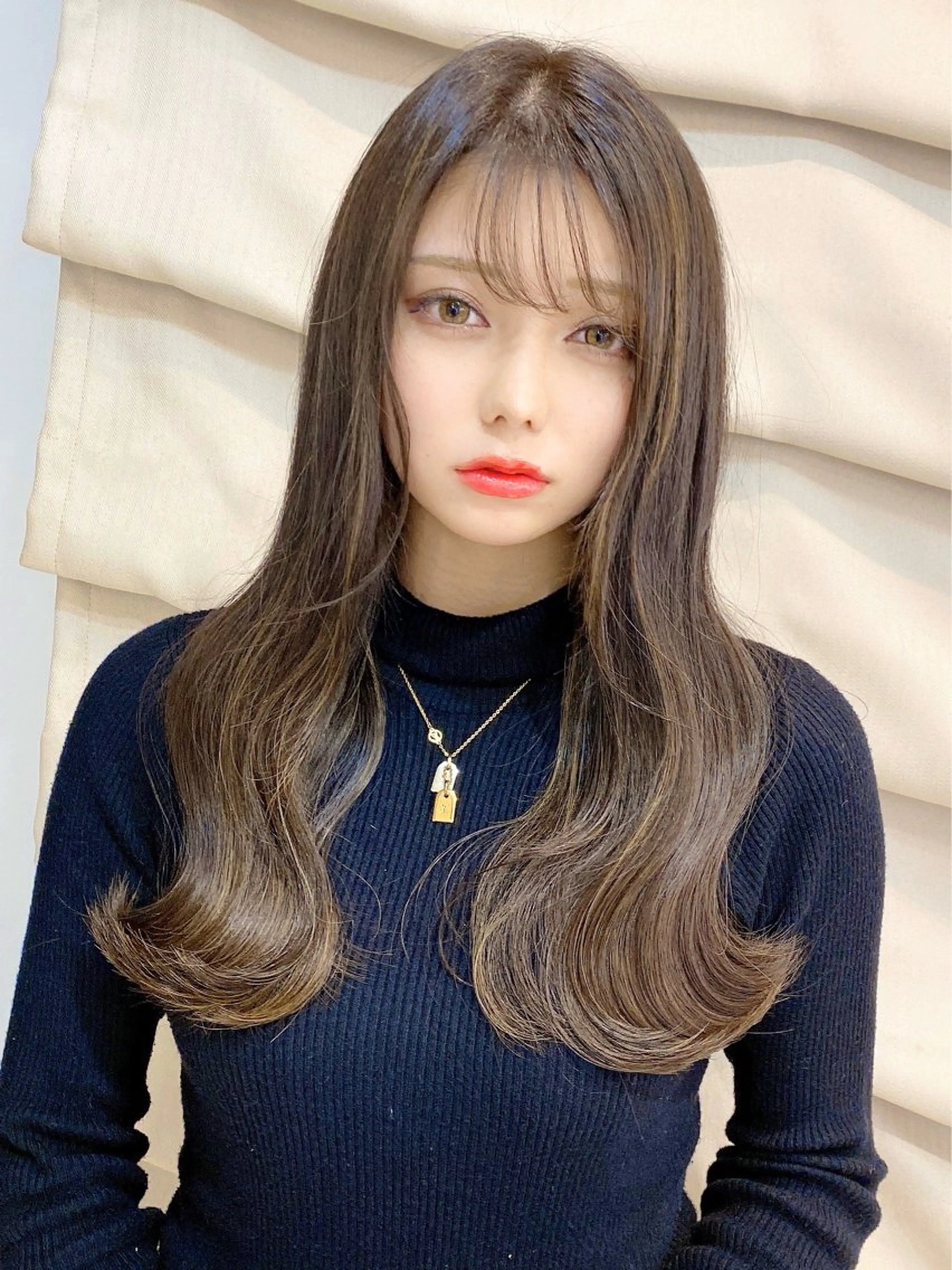 ロング カラー ロング 小顔カット 【広尾/恵比寿】 カットカラーのヘアスタイル