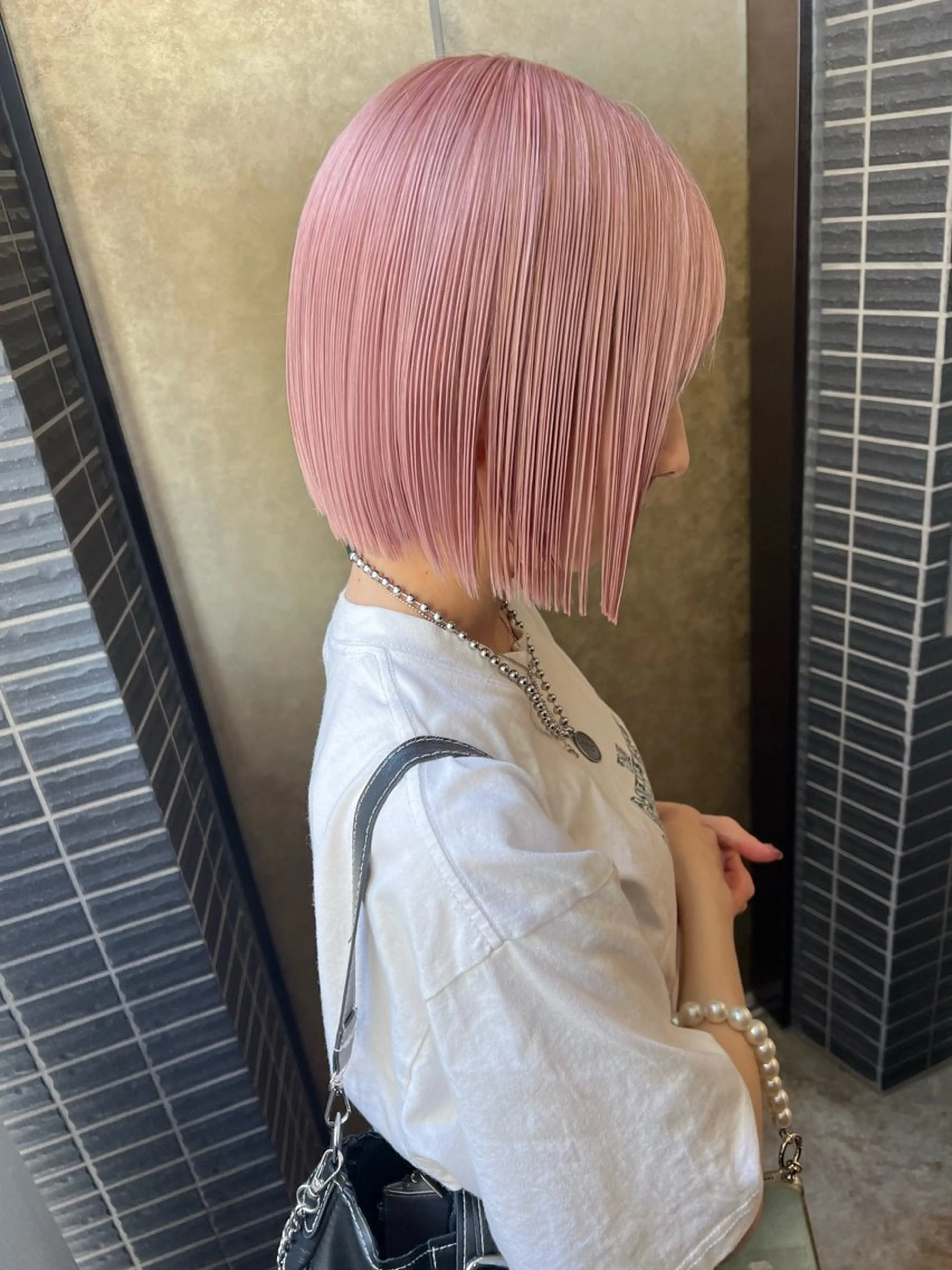 カラー ヘアカラー 博多ブリーチ× 透明感/縮毛矯正のヘアスタイル