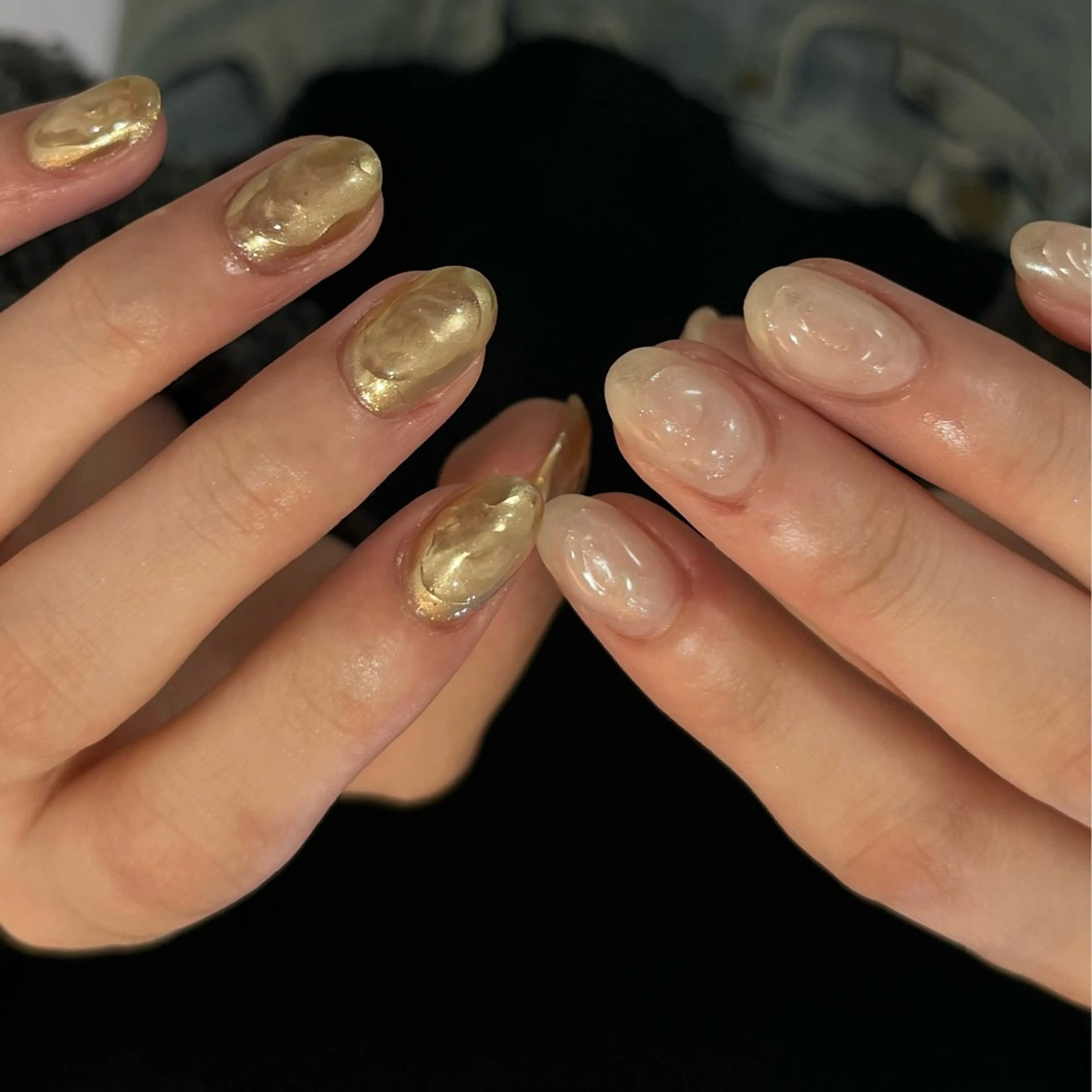 ネイル ハンドネイル Ray. ちゅるん系ニュアンスのネイルデザイン