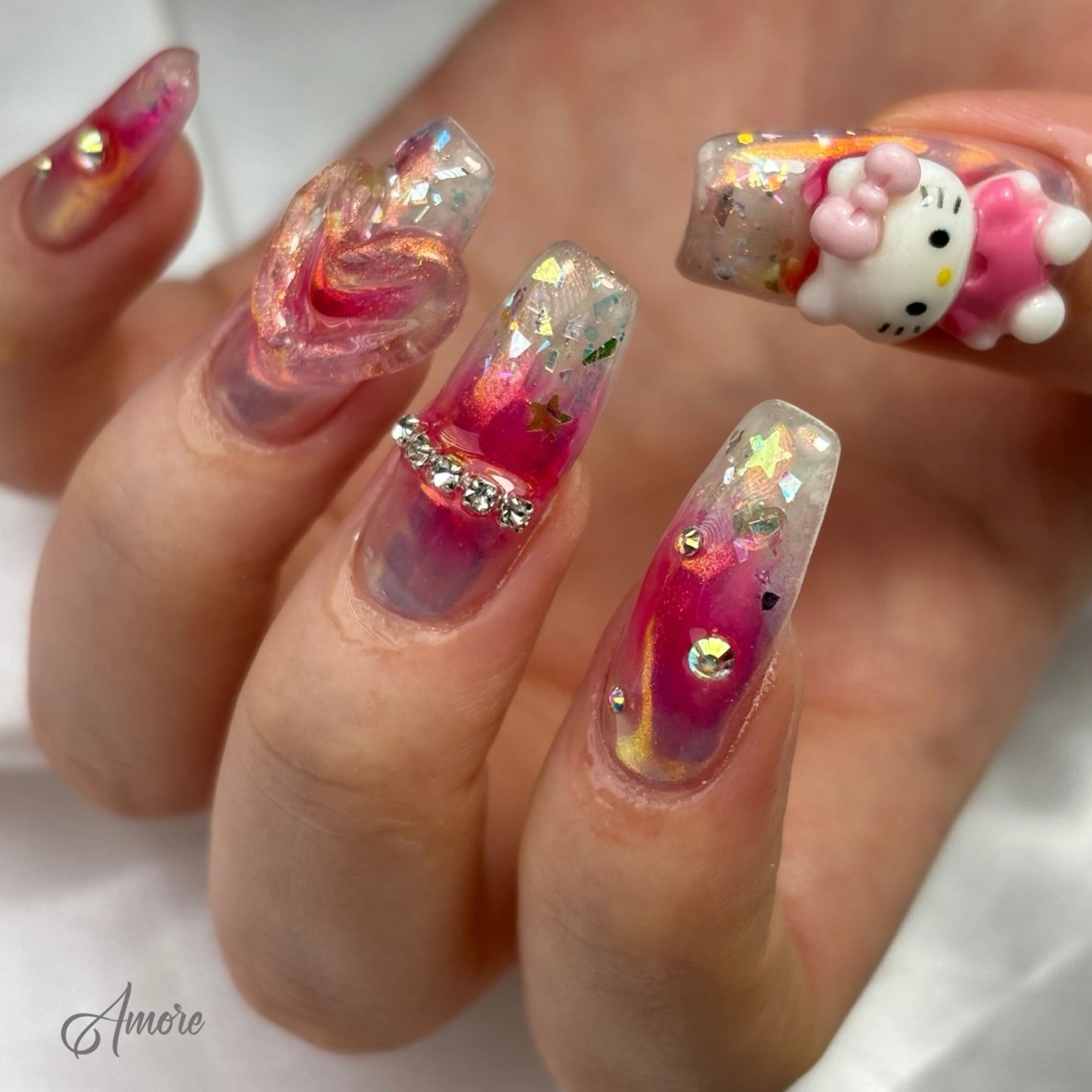 ネイル ジェルネイル キラキラネイル 韓国ネイル マグネットネイル パラジェル You kyehwaのネイルデザイン