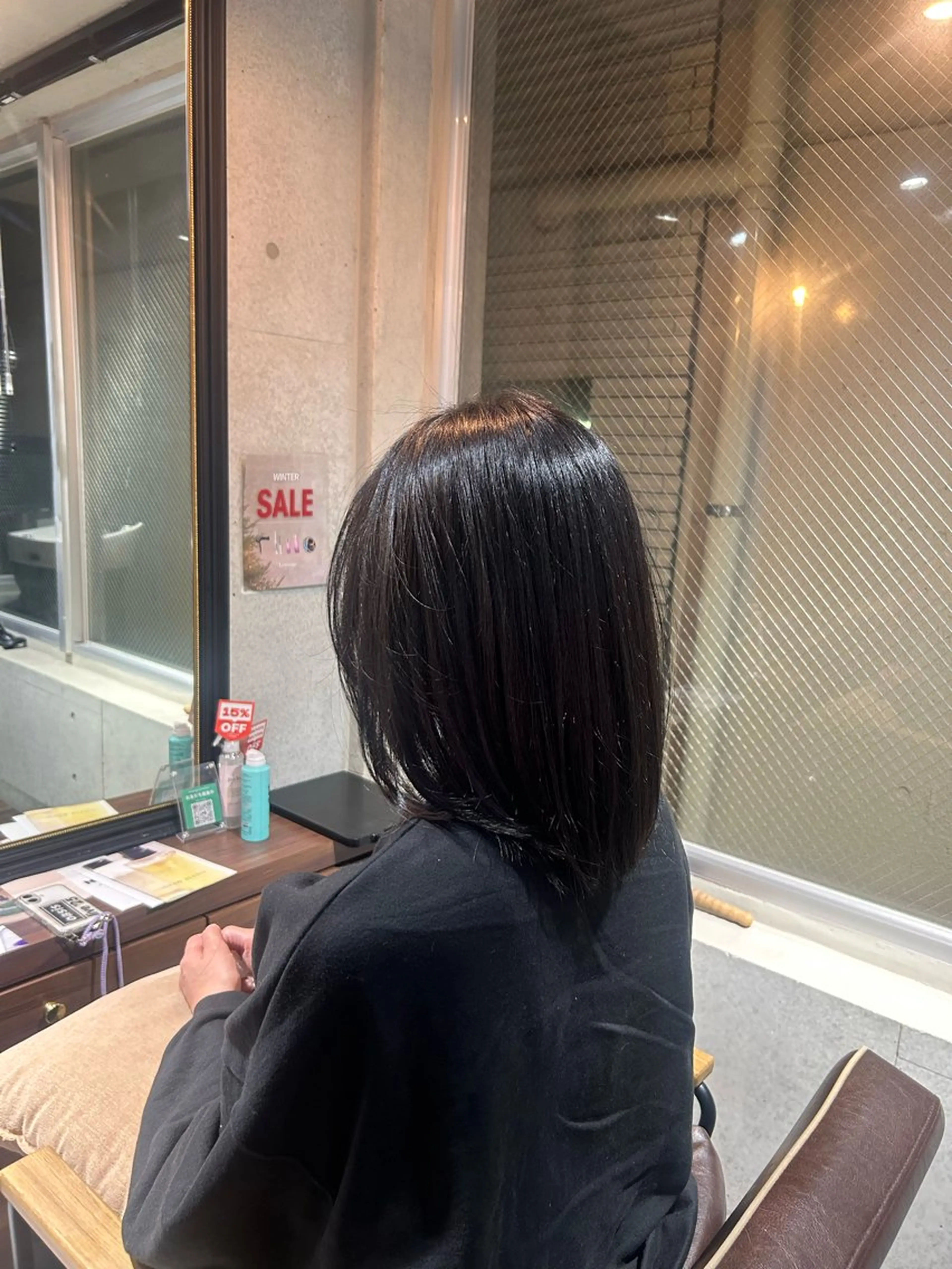 ミディアム カラー 黒髪 ブルーカラー ブルーブラック 透明感カラー ヘアカラー Leverage広尾所属・透明感💖白髪染め カラー/hiyoriのヘアスタイル