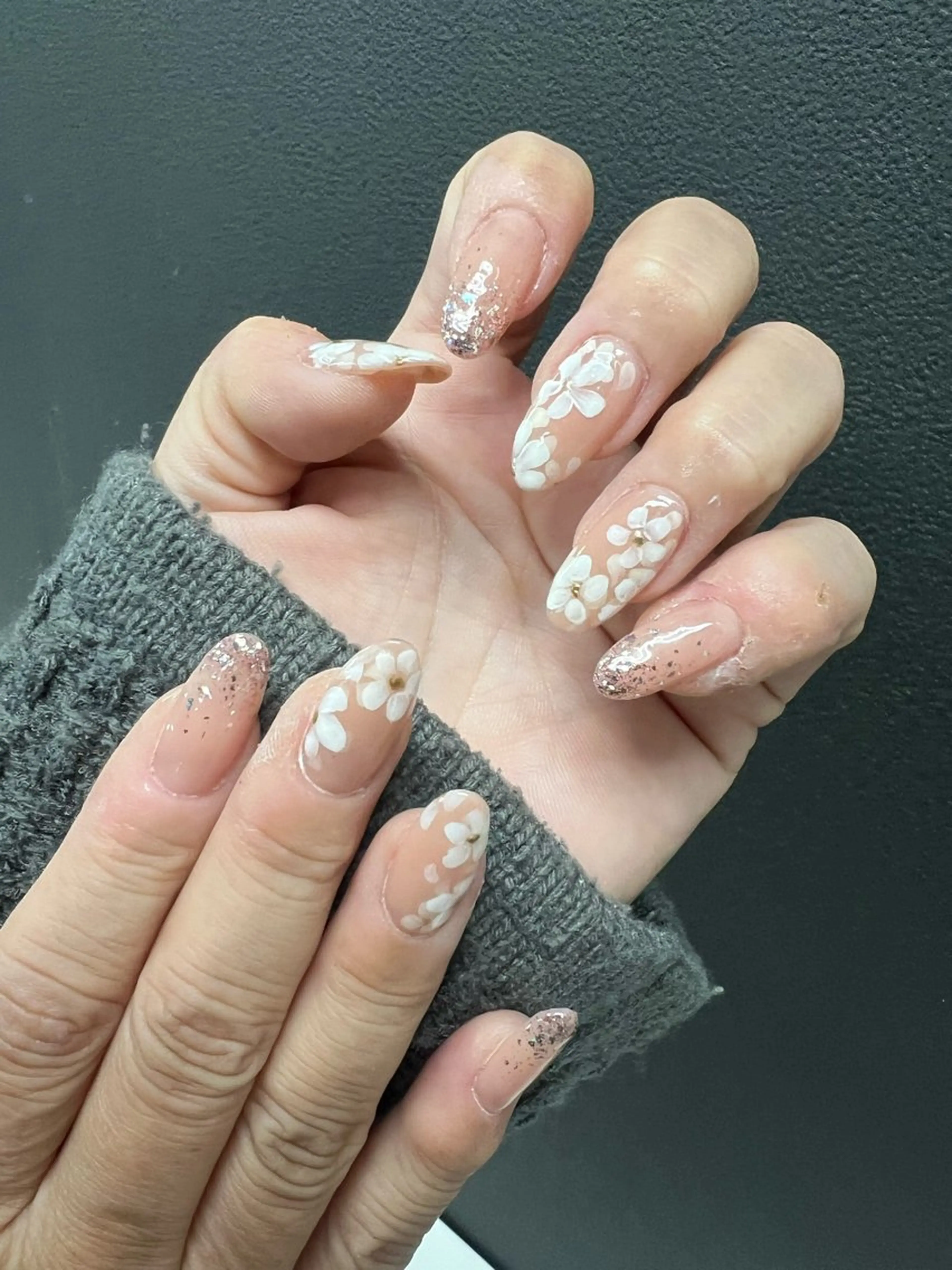 ネイル 韓国ネイル 持ち込み ニュアンスネイル ネイルチップ ハンドネイル Tini ANA.CHUOのネイルデザイン