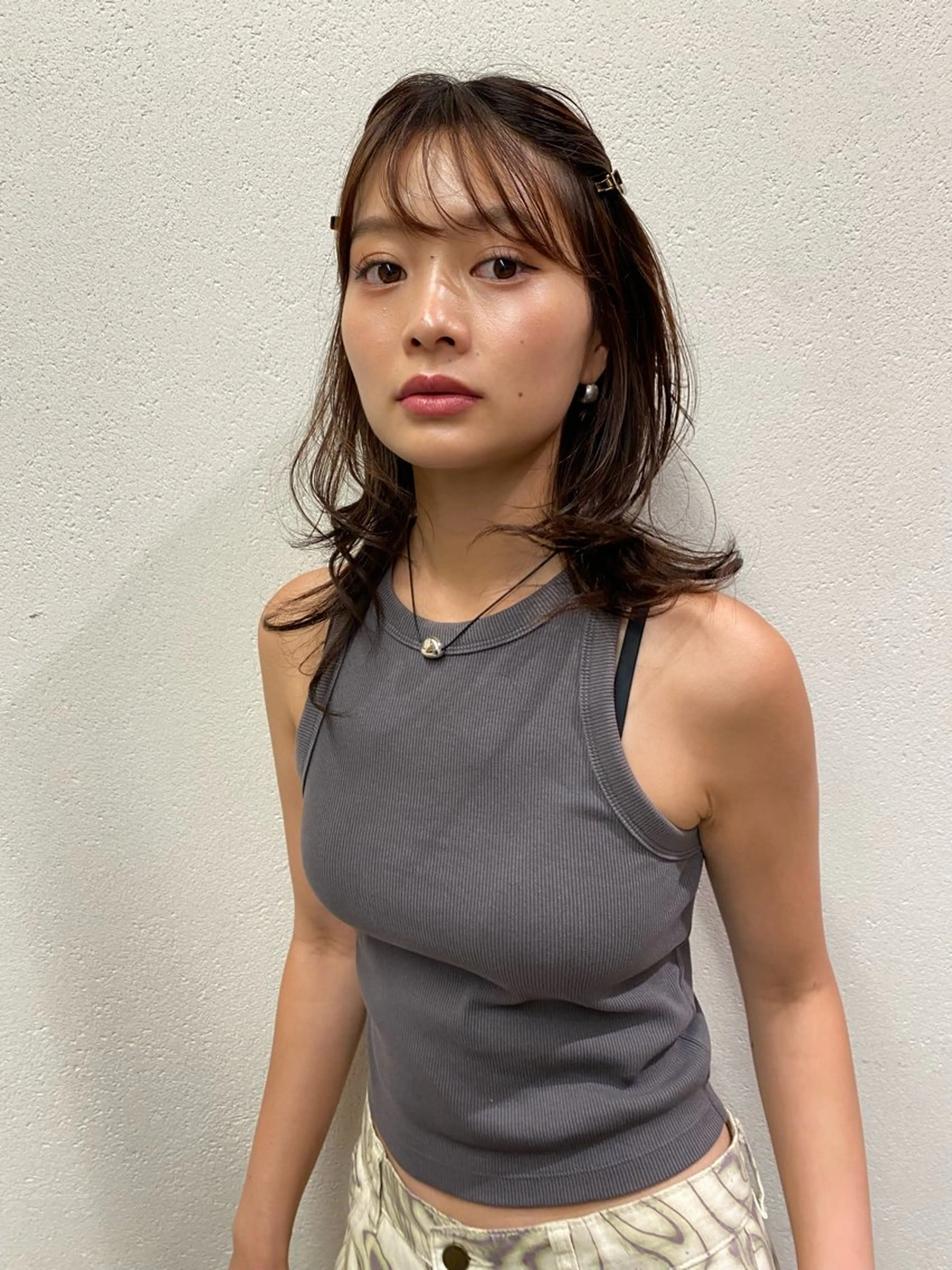 ミディアム カラー カット ヘアカラー トリートメント レイヤー/柔色 カラー/SAkiのヘアスタイル