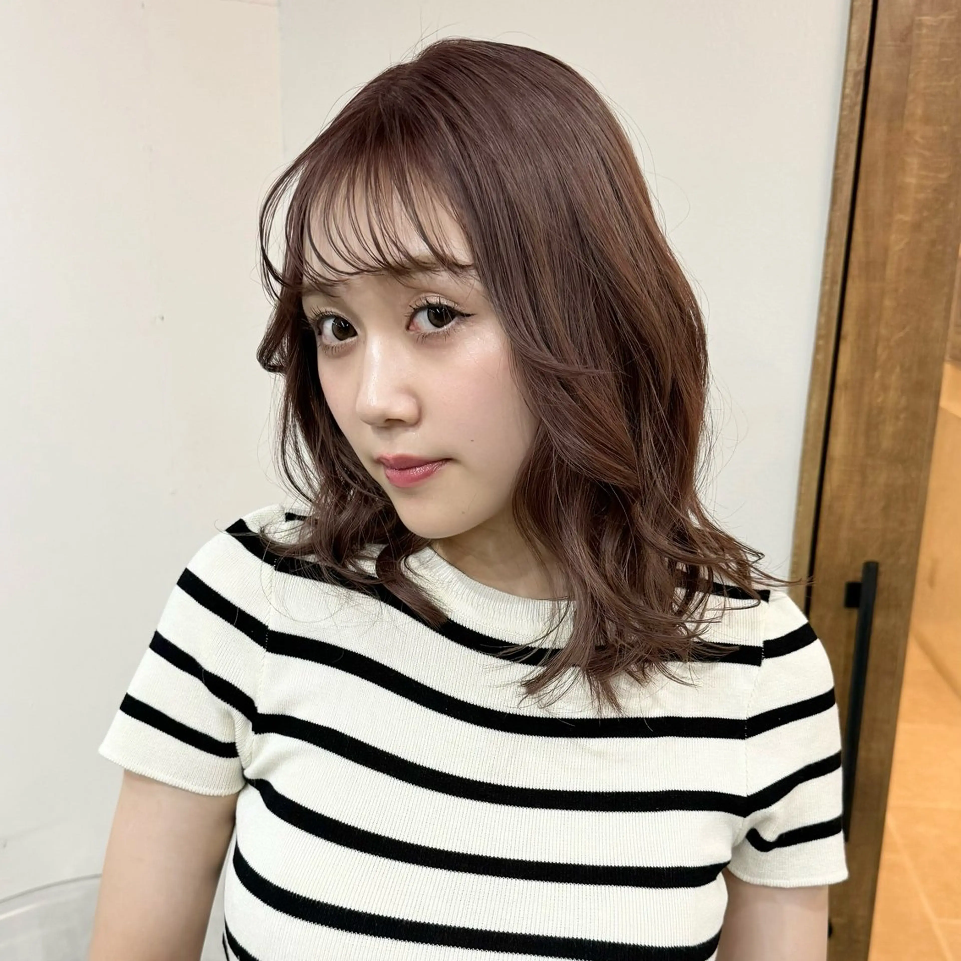 ミディアム カラー 透明感ワンカラー梅田 ダブルカラー/川上のヘアスタイル