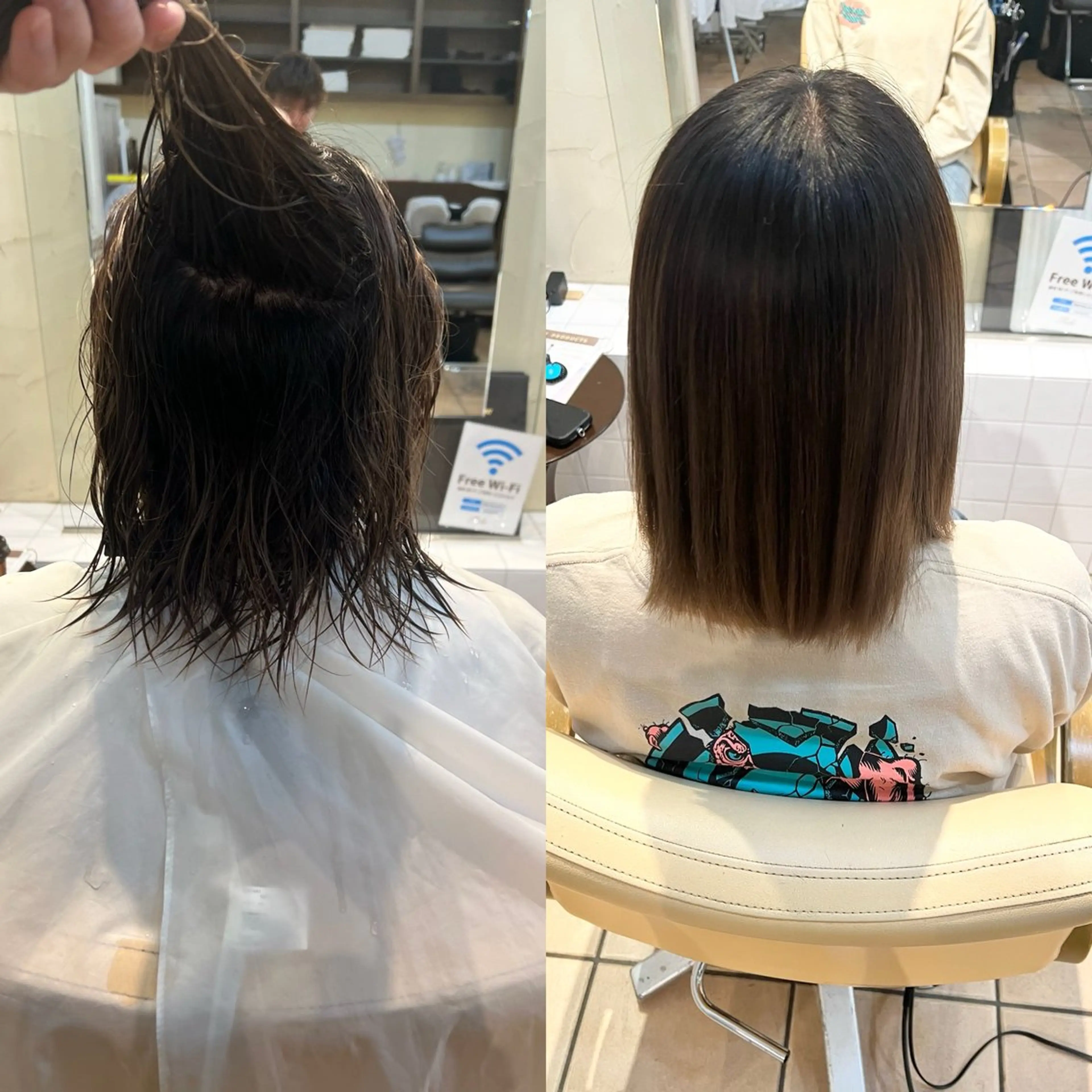 ミディアム 縮毛矯正 地毛風ストレート ⚡️下ノ村柊斗⚡️のヘアスタイル