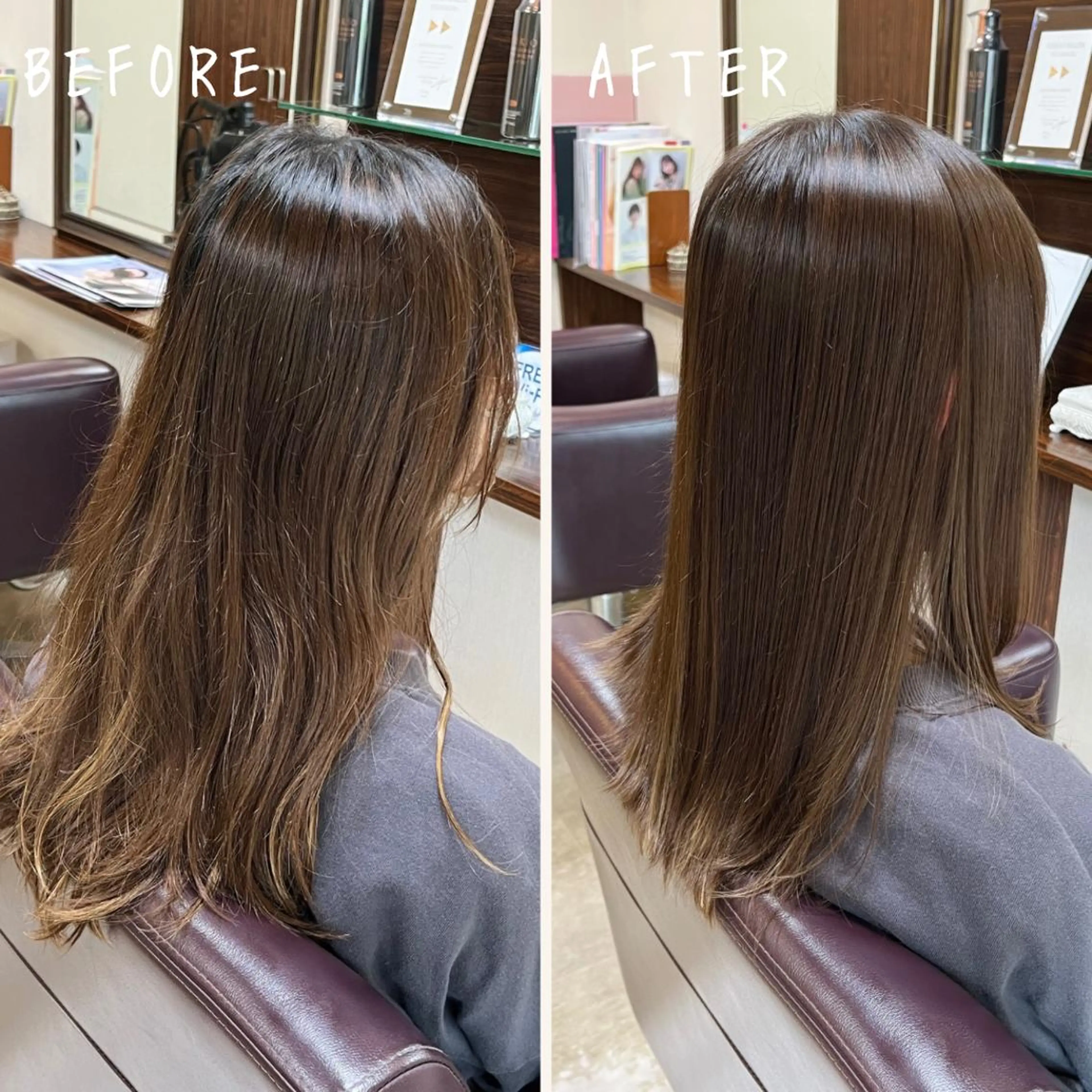 セミロング アッシュ カット ヘアカラー トリートメント 澤崎 希望のヘアスタイル