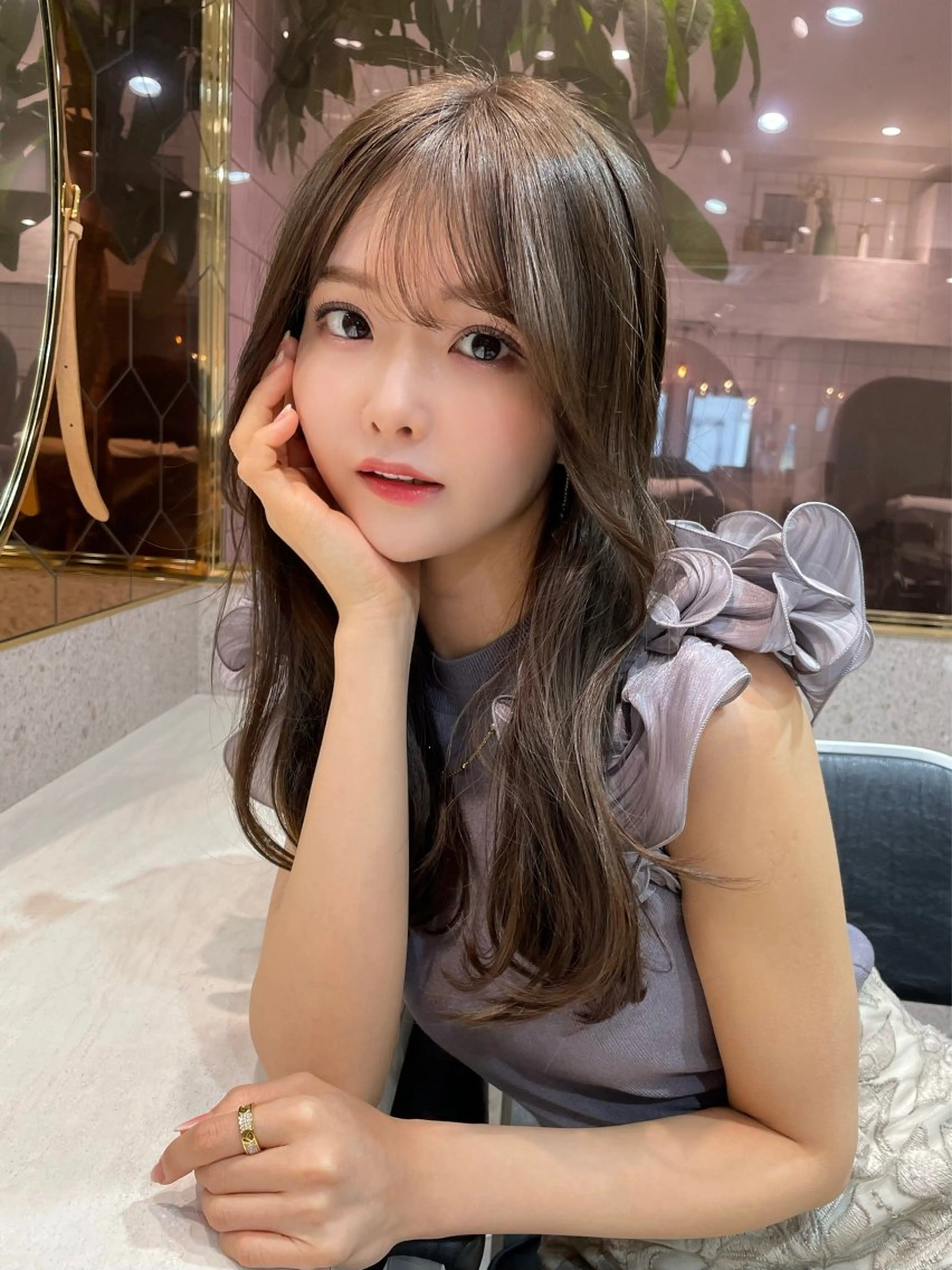 ロング カラー ベージュカラー ブリーチ 透明感カラー ダブルカラー グレージュ カット ヘアカラー トリートメント 韓国ヘア🤍顔周り/ 髪質改善✨/林遼一郎のヘアスタイル